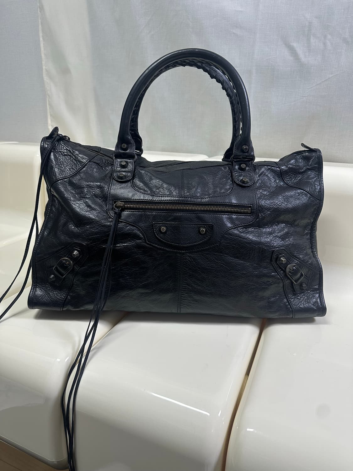 ❌거래중[A 정품] 발렌시아가 시티 모터백 라지 블랙 상품이미지7