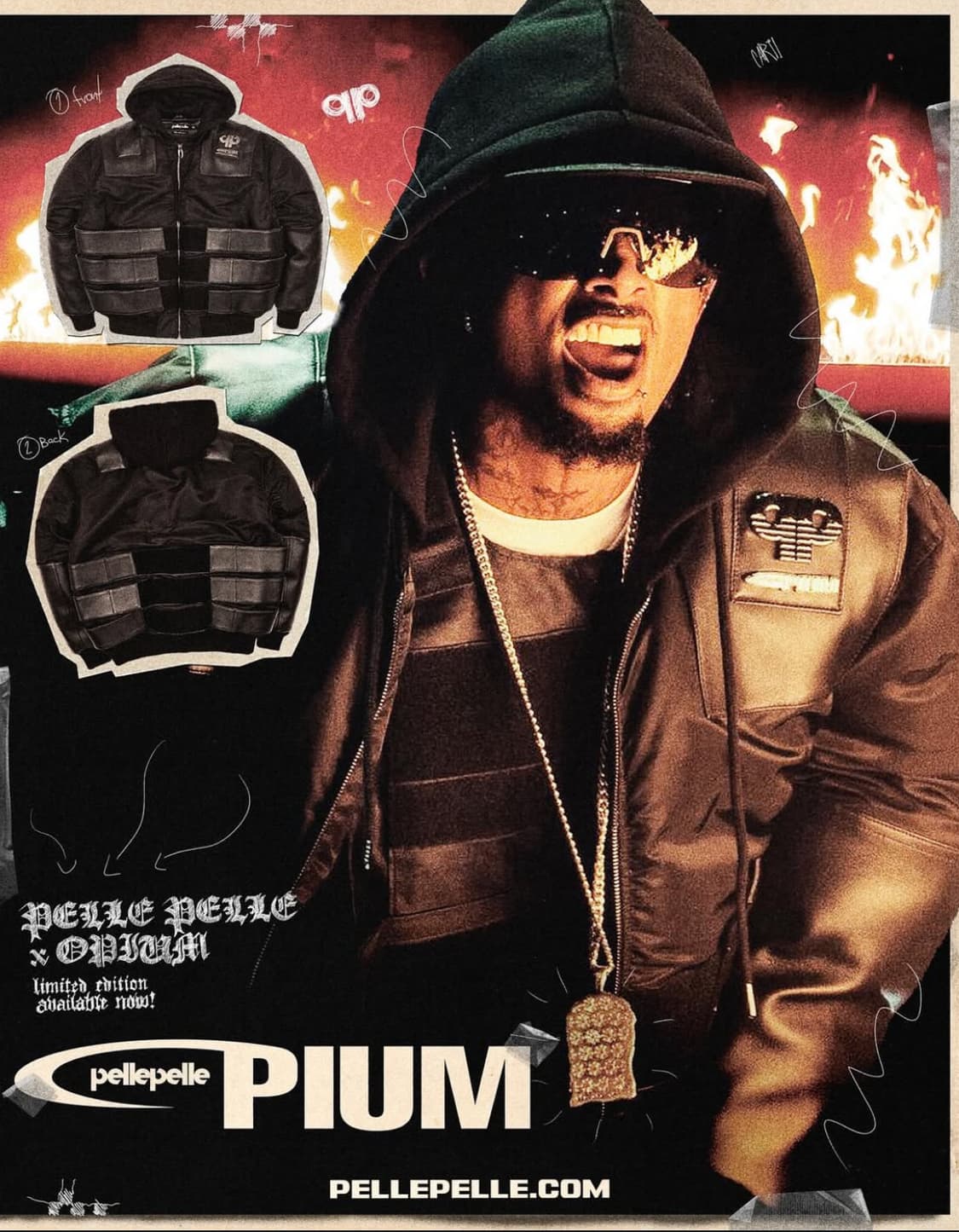 Playboi carti opium pelle pelle 봄버 자켓 상품이미지7