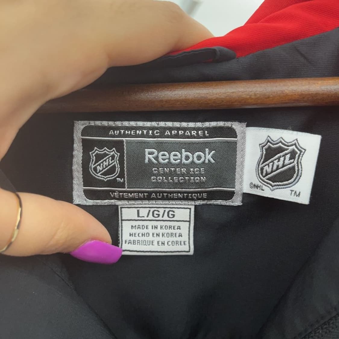 리복 NHL 허리케인스 오버핏 바람막이 윈드브레이커 자켓 L C07339 상품이미지5