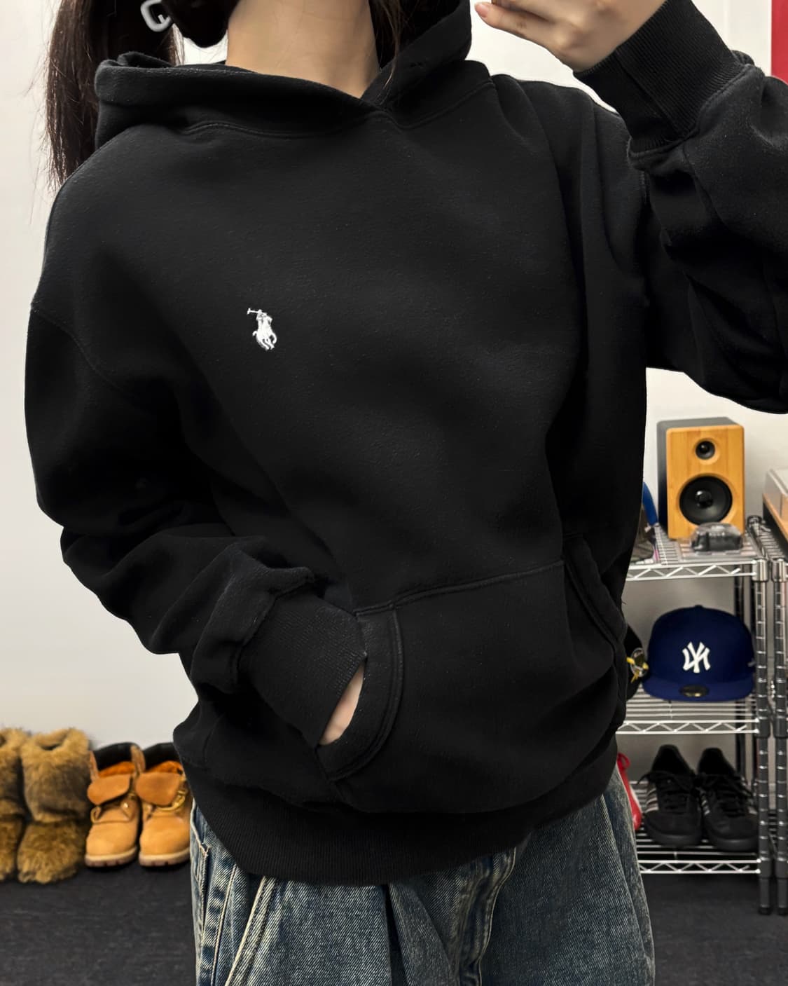 폴로 랄프로렌 화이트 포니 후드티 상품이미지3