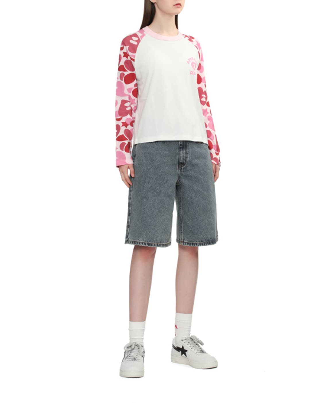 (오더) 베이프 APEE 카모 래글런 티셔츠 상품이미지2