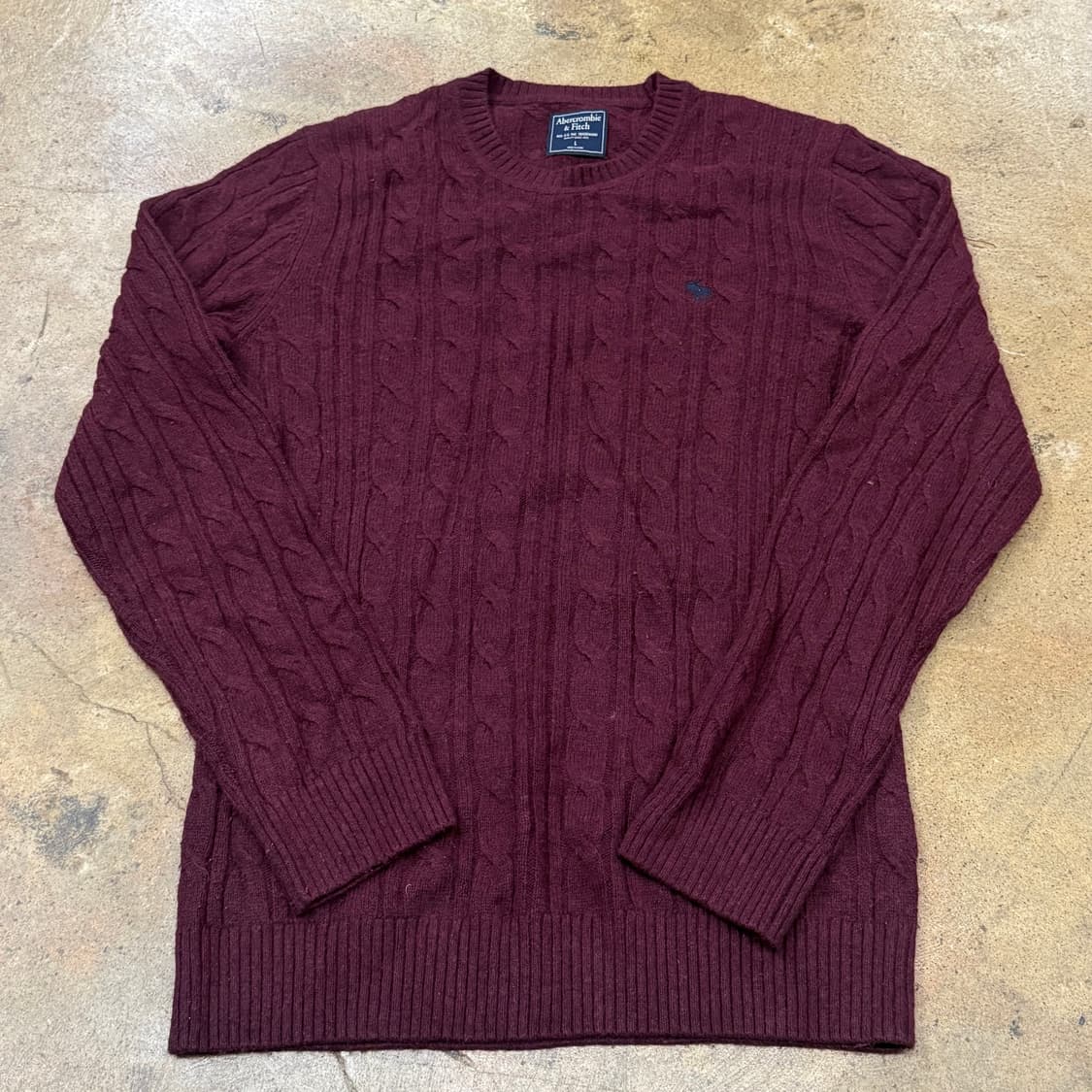 아베크롬비 버건디 꽈배기 니트 상품이미지2