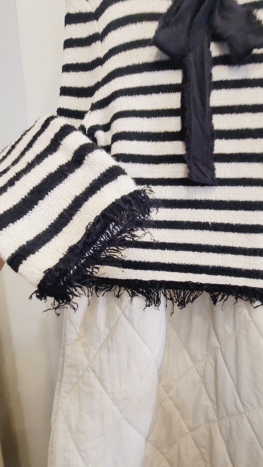 자라 스트라이프 니트 . 퀼팅 누빔 원피스 상품이미지4