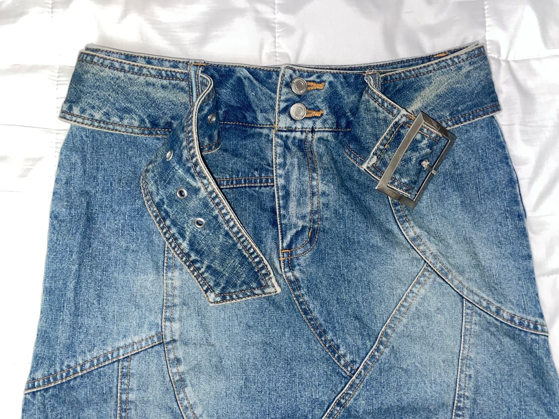 vintage denim mini skirt 상품이미지4
