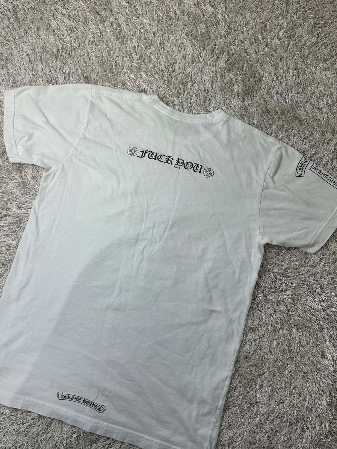 [M] 백화점판 정품 크롬하츠 퍽유로고 반팔 화이트 상품이미지1