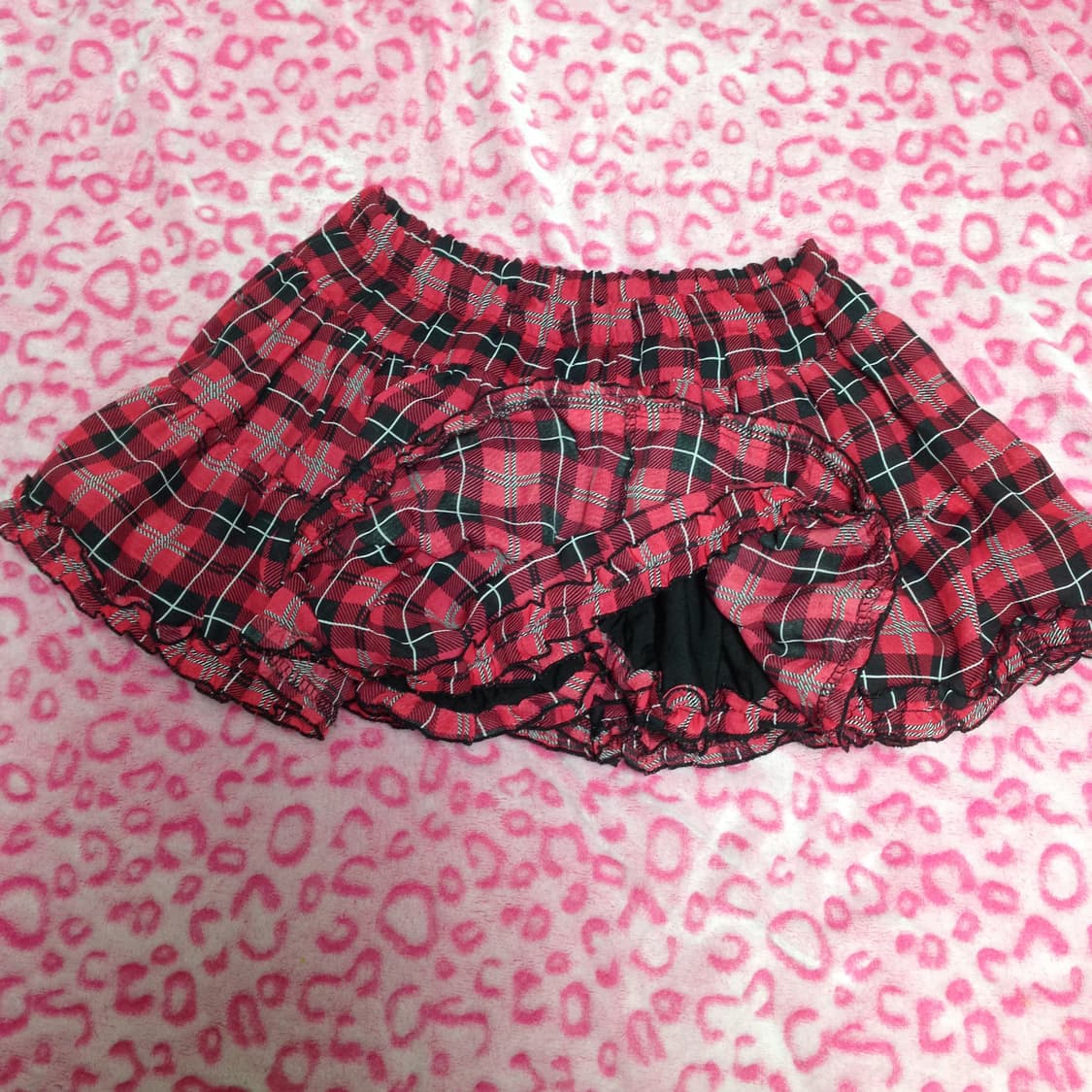 갸루 빈티지 쉬폰 체크 튜튜 캉캉 스커트 미니스커트 치마 상품이미지3