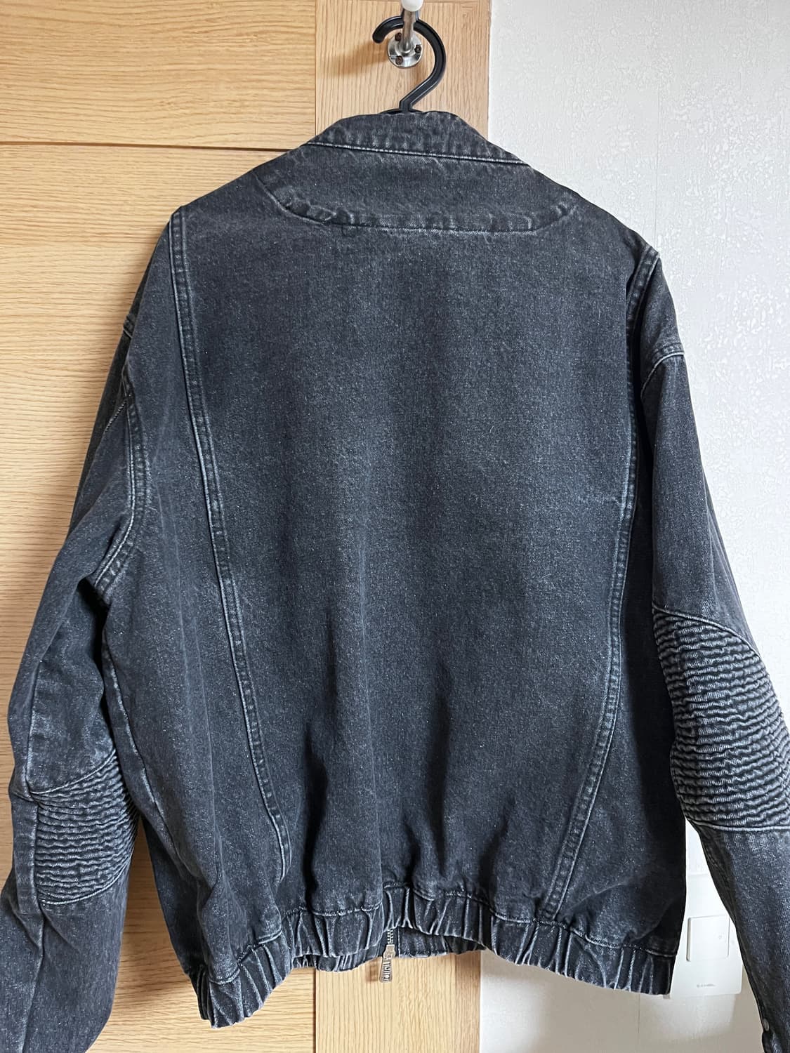 디미트리블랙 워시드 데님 바이커 자켓 상품이미지5