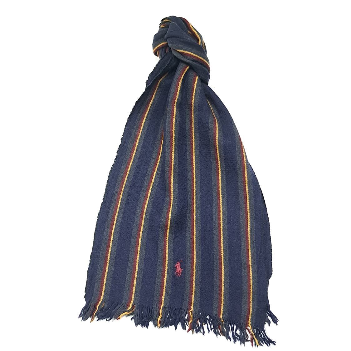 MX510 폴로 90s 이태리판 울 스트라이프 레드포니 머플러 목도리 상품이미지1