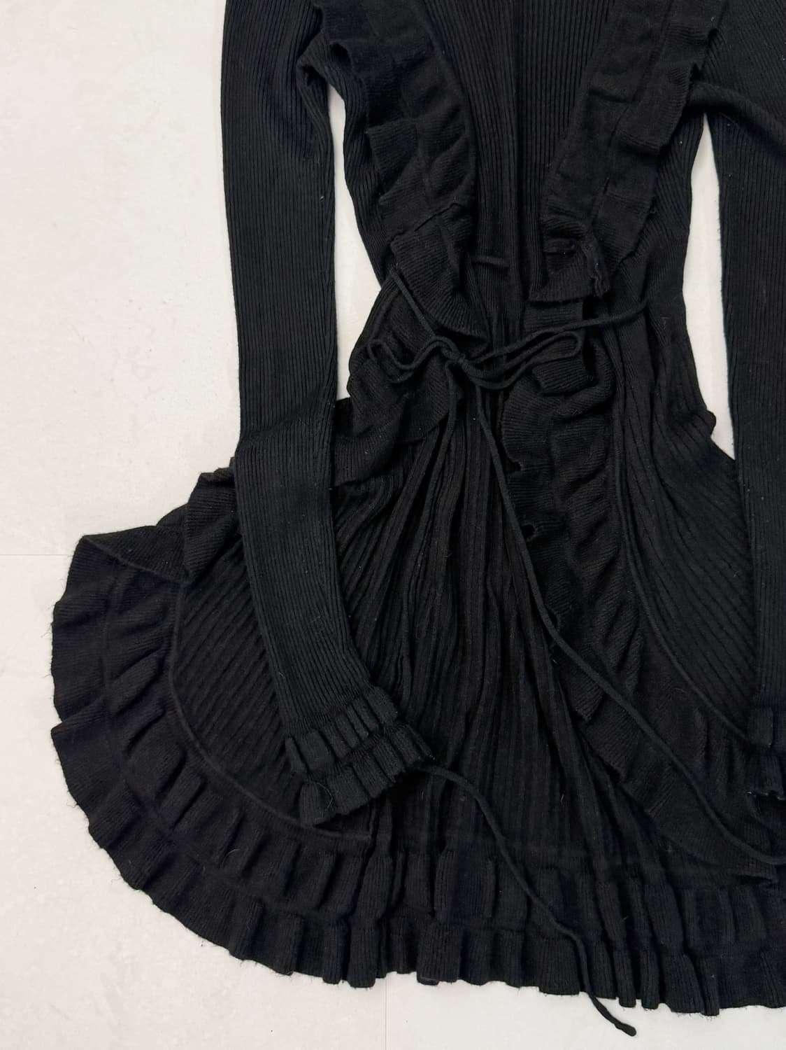 블랙 프릴 롱가디건  상품이미지5