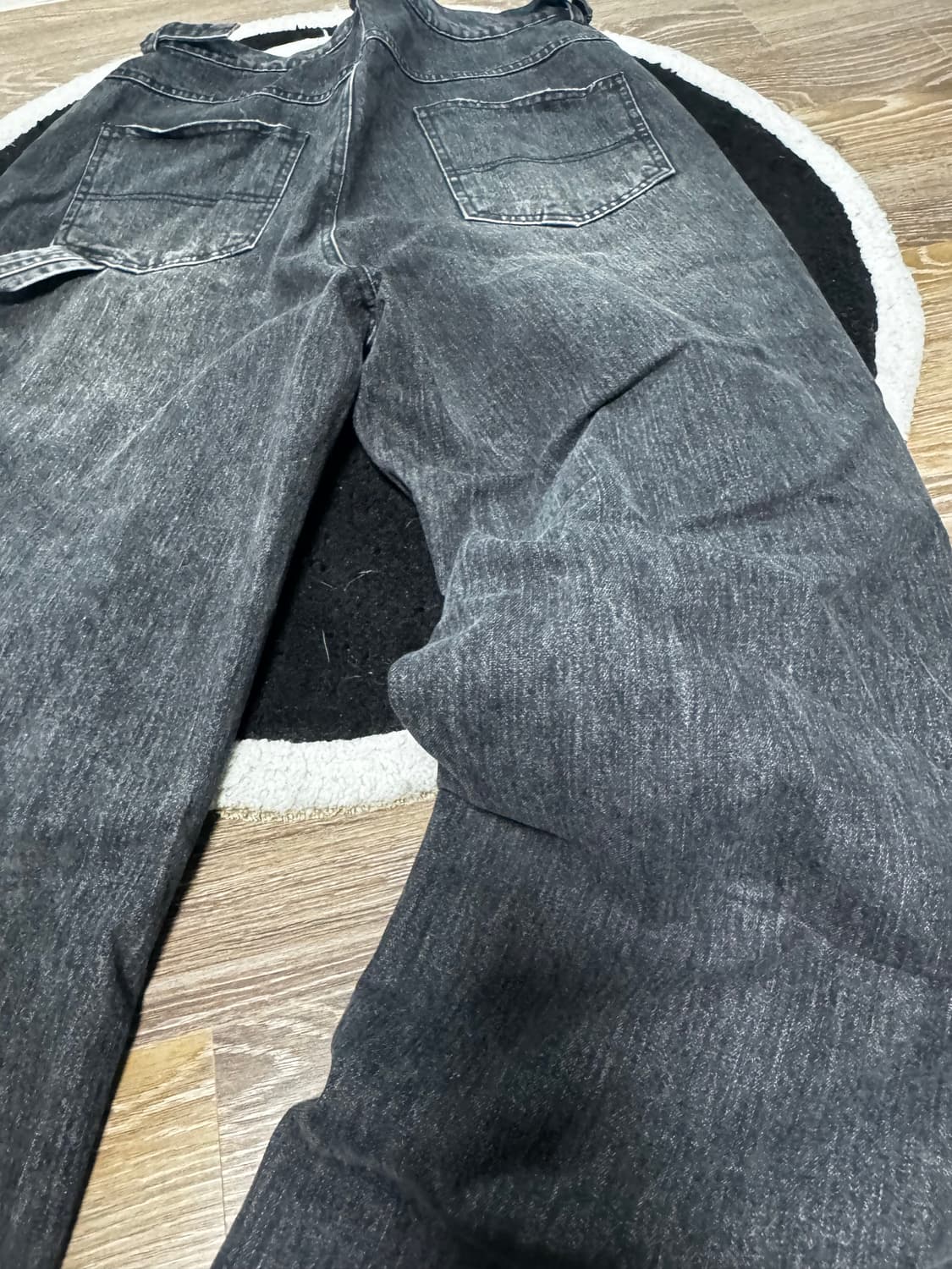 Washed Denim Carpenter Pants Black 상품이미지5