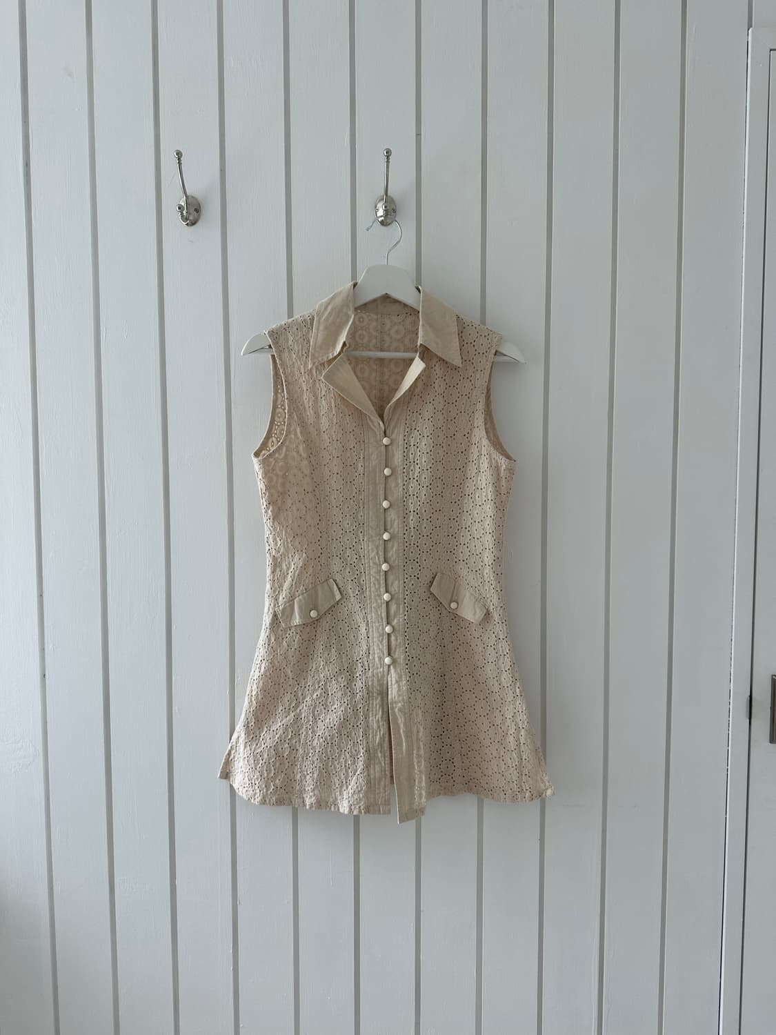 Ivory punching vest dress 상품이미지1