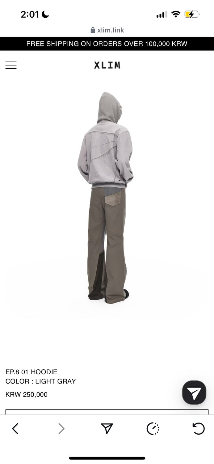 XLIM EP.8 01 HOODIE 라이트 그레이 상품이미지3