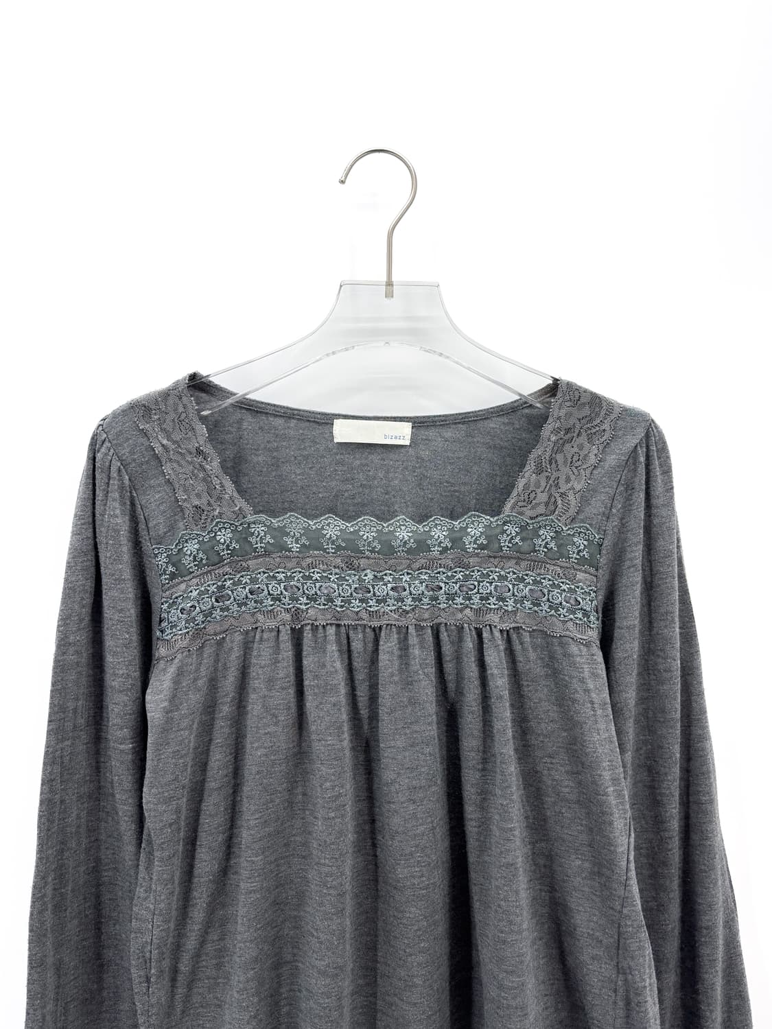 빈티지 레이스 스퀘어넥 긴팔티셔츠 상품이미지2