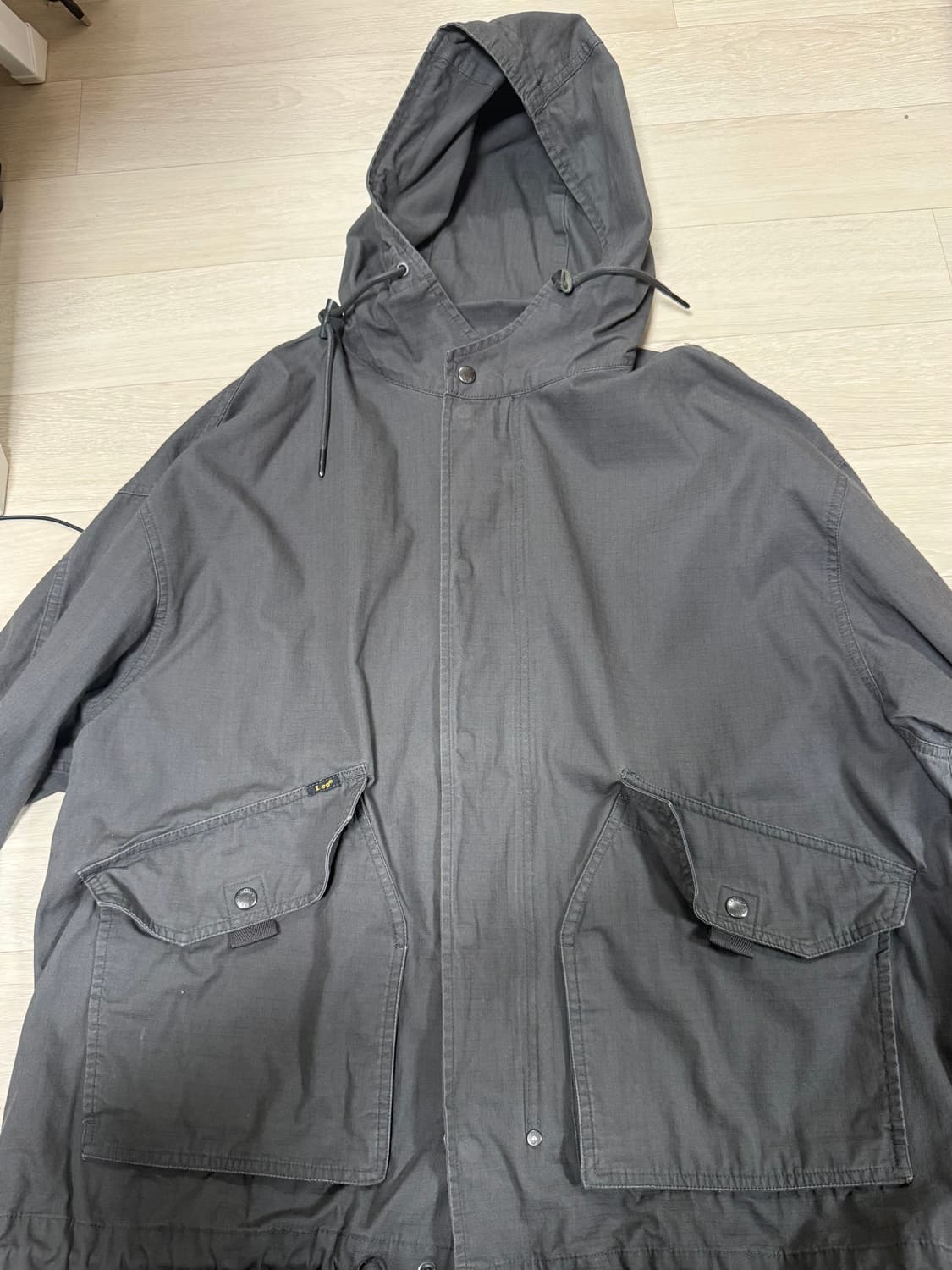 LEE 숏 피쉬 테일 후드 점퍼 차콜 XL 상품이미지2