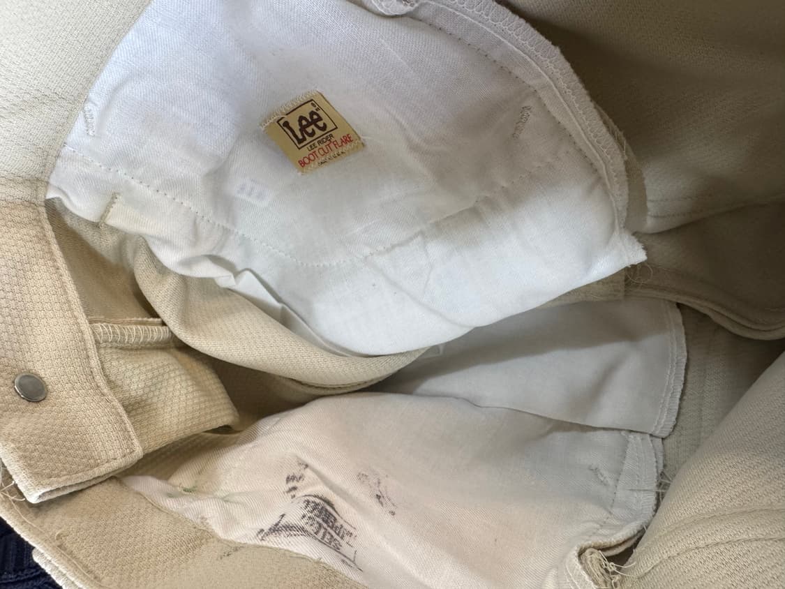 70s lee 빈티지 폴리원단 플레어 부츠컷 팬츠 데드스탁 34/34 상품이미지3