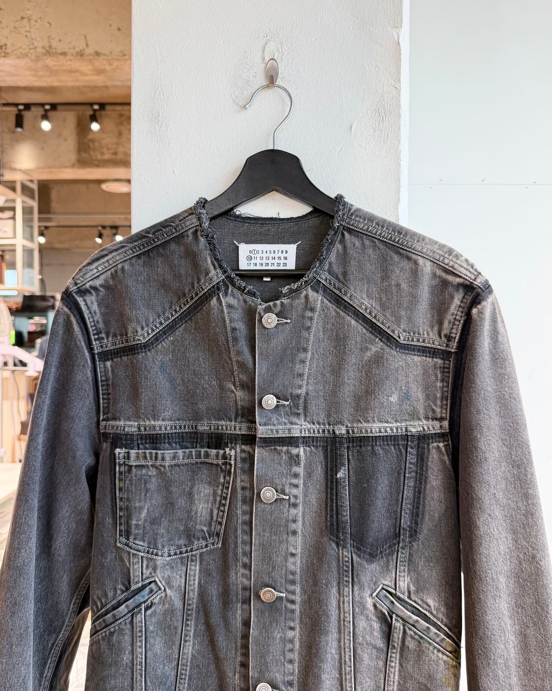 메종 마르지엘라 데님 페인팅 카라리스 자켓 상품이미지3