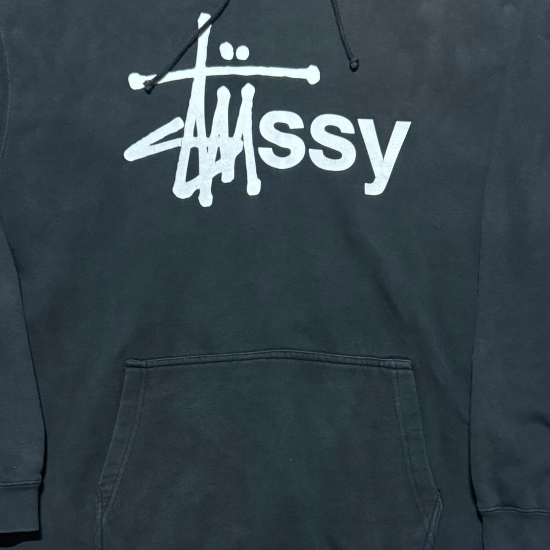 90s USA Made 스투시 블랙 후디 L 상품이미지3