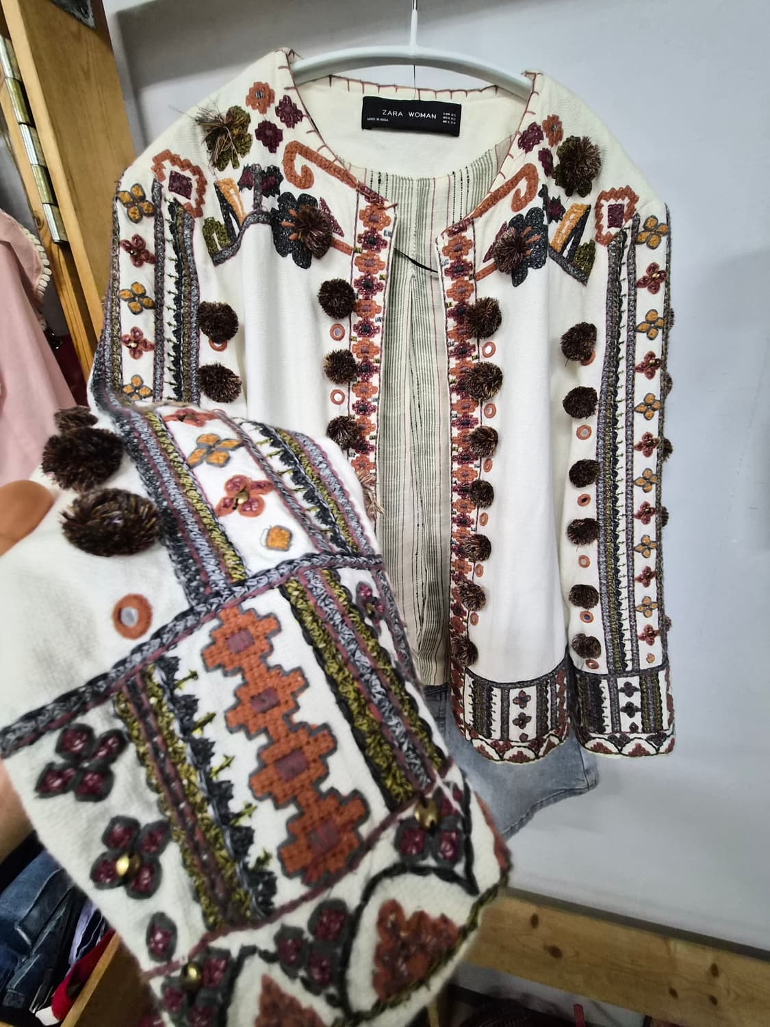 자라 에스닉 자수 가디건 면자켓 상품이미지4