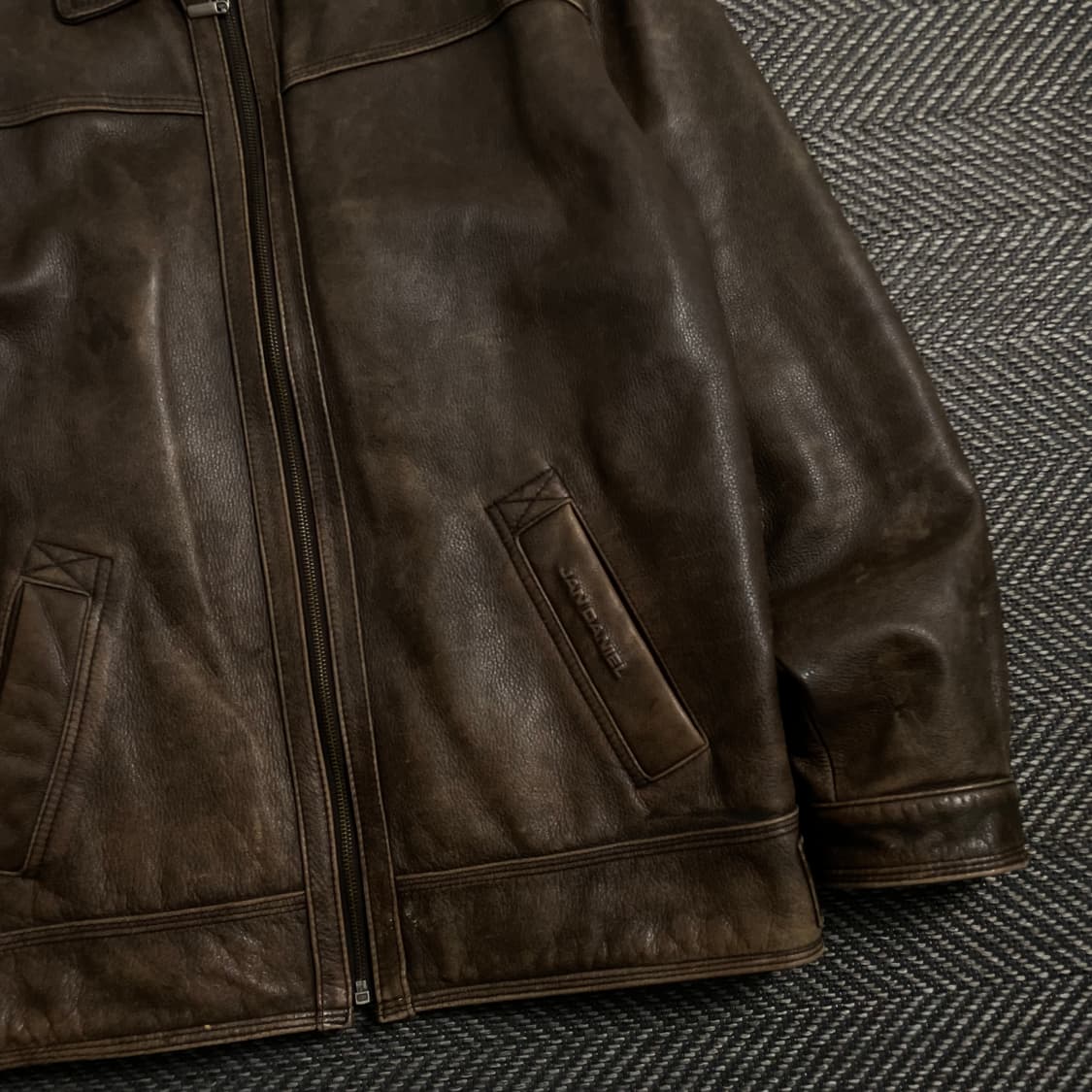 Jan daniel 워시드 카우 가죽 레더 자켓y 4219 상품이미지3