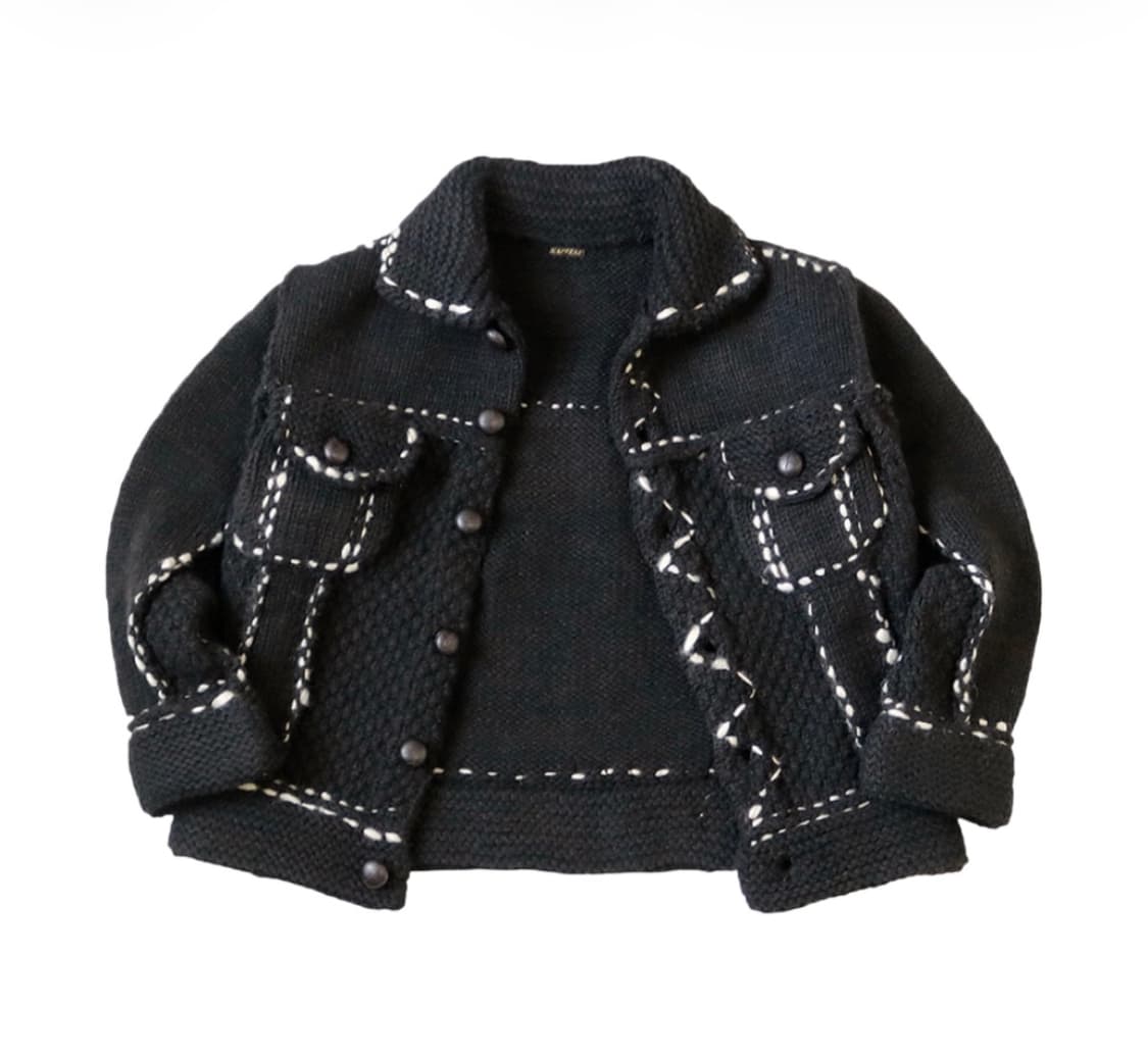 OS) 캐피탈 울 핸드 니트 코위찬 G 진 블랙 상품이미지1