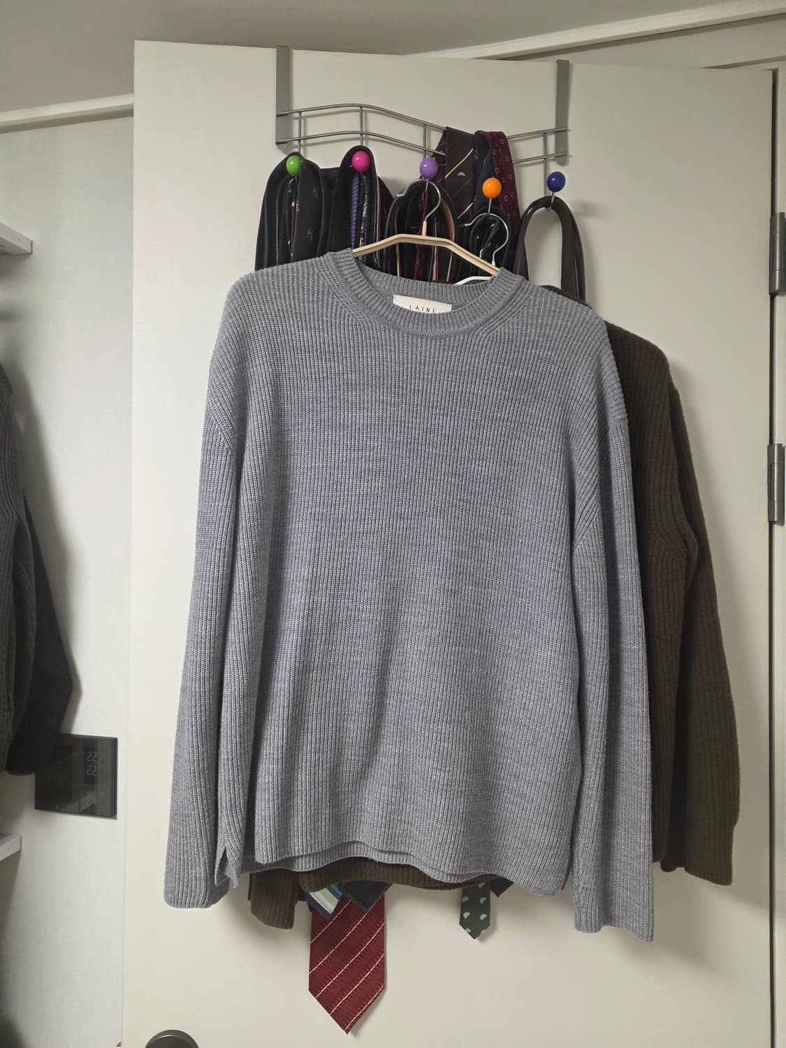 Laine 레인 캐시미어 울 니트 그레이 상품이미지4