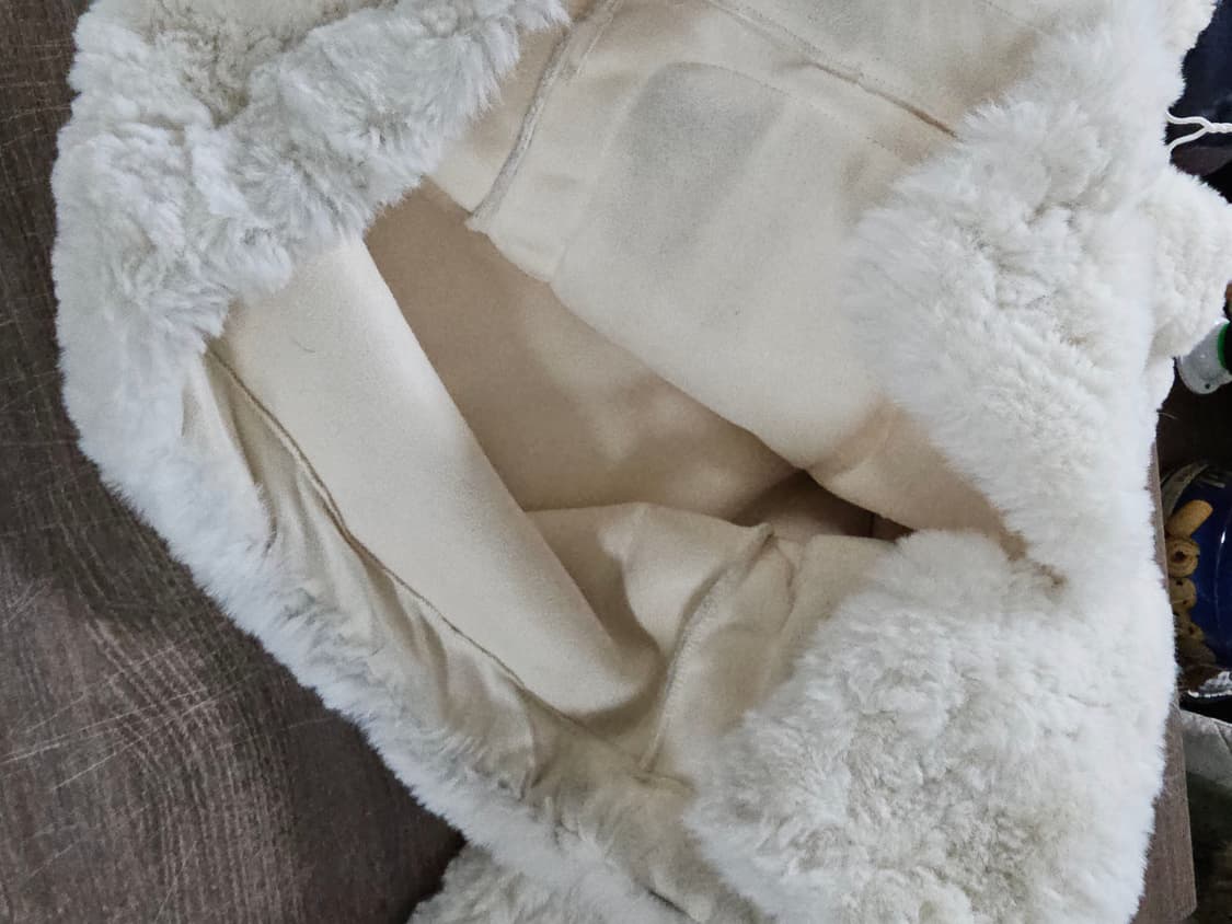 아이보리 시어링 퍼 코트  L 상품이미지2