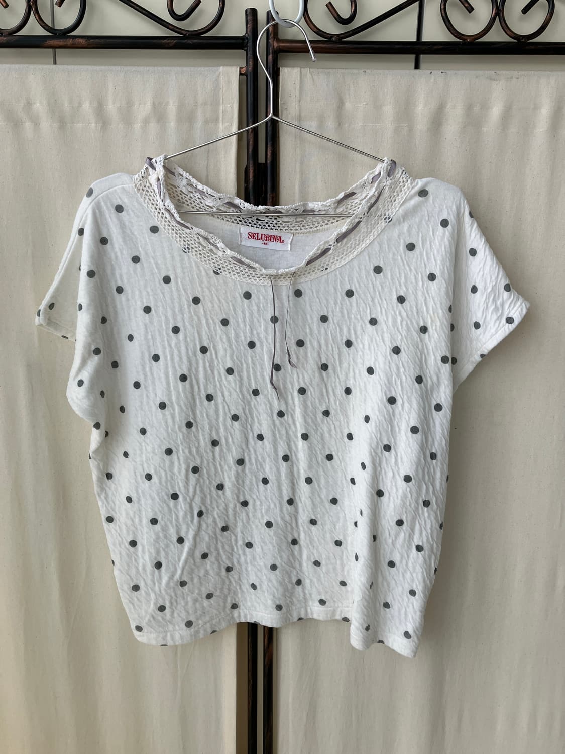 puff dot crochet blouse 상품이미지4