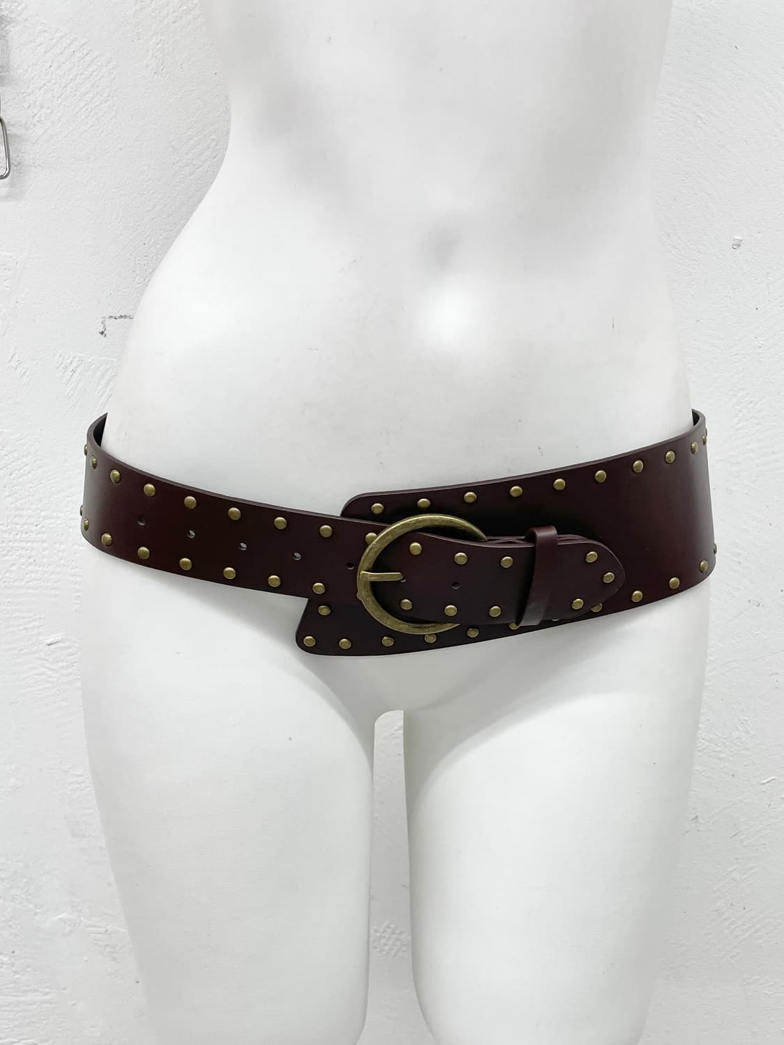 브라운 웨스턴 스터드 와이드 벨트 상품이미지1