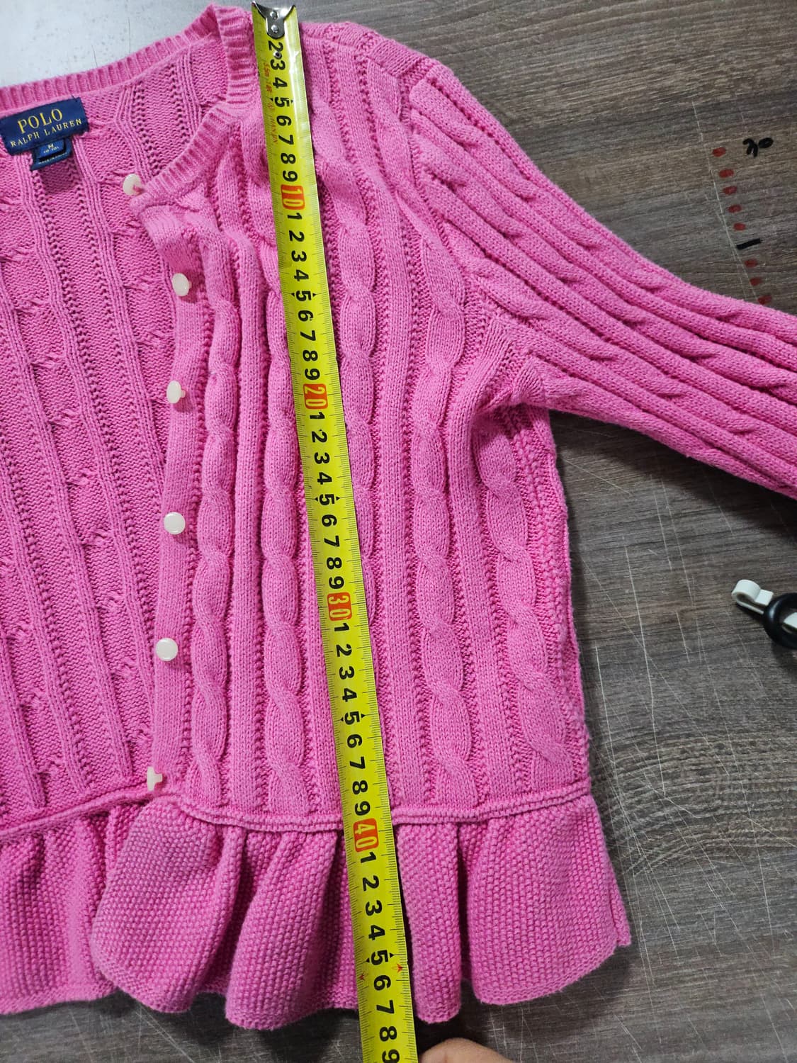 폴로 랄프로렌 핑크 케이블 가디건 프릴 가디건 키즈M . 여성55 상품이미지10