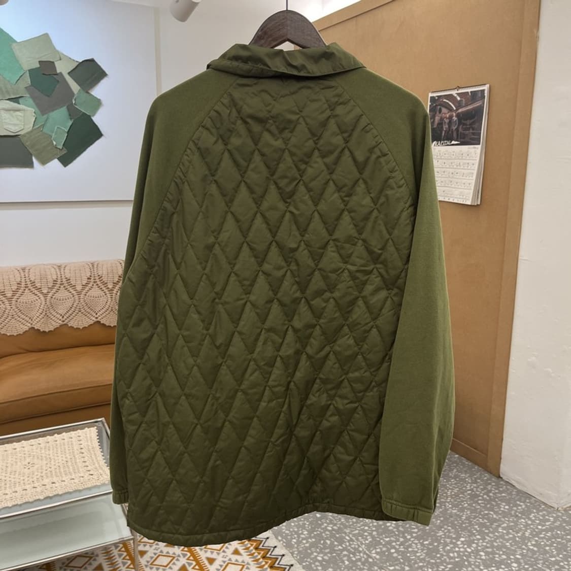 아디다스 유로파 말차카키 반집업 누빔 바람막이 아노락 4XL C10505 상품이미지4