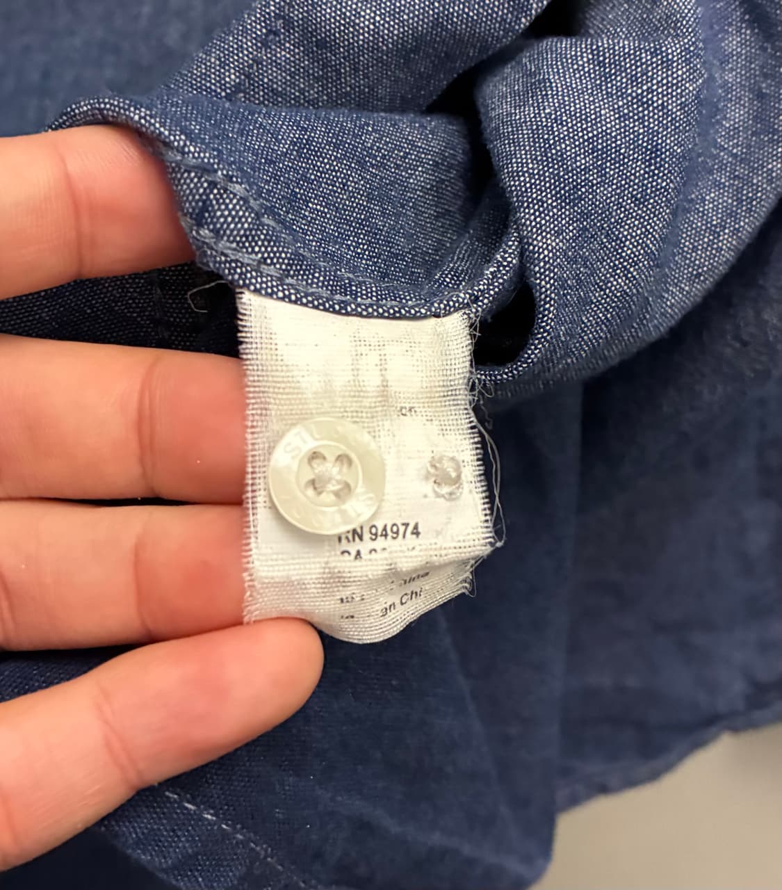 (L)Stussy 스투시 코튼 포켓 버튼다운 샴브레이셔츠 데님셔츠 상품이미지8