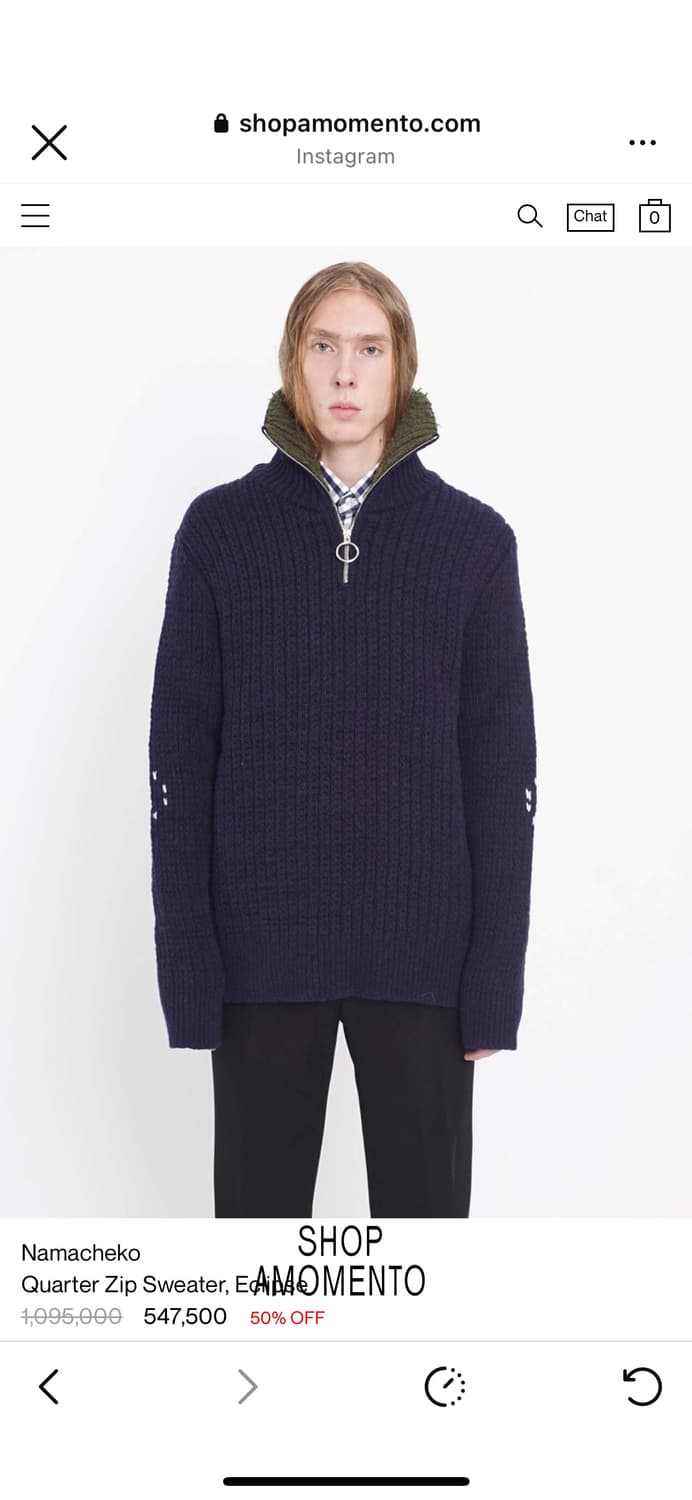 구매 ) 나마체코 쿼터 집업 스웨터 상품이미지1