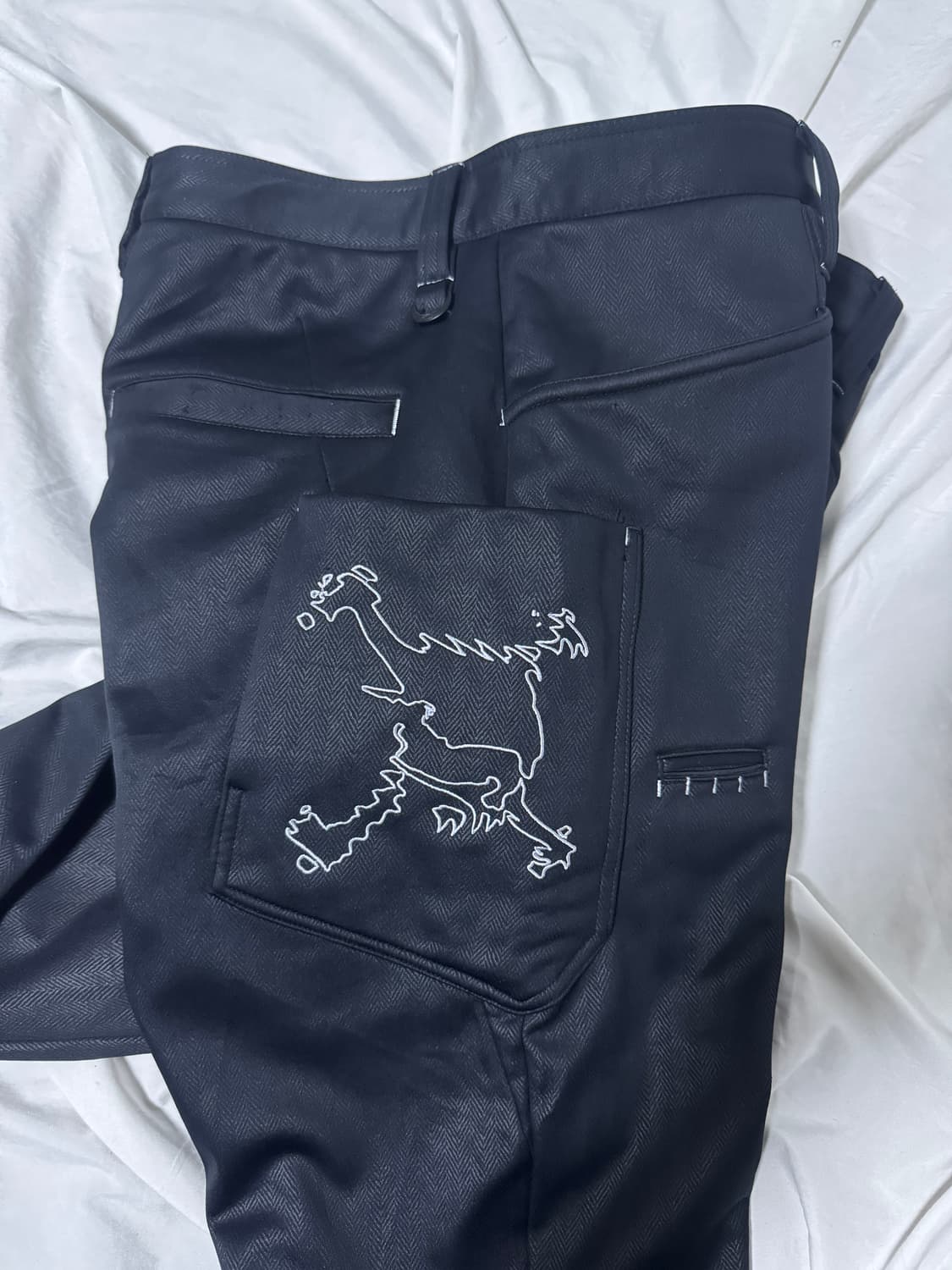 오클리 스컬 자수 기모 팬츠 상품이미지5