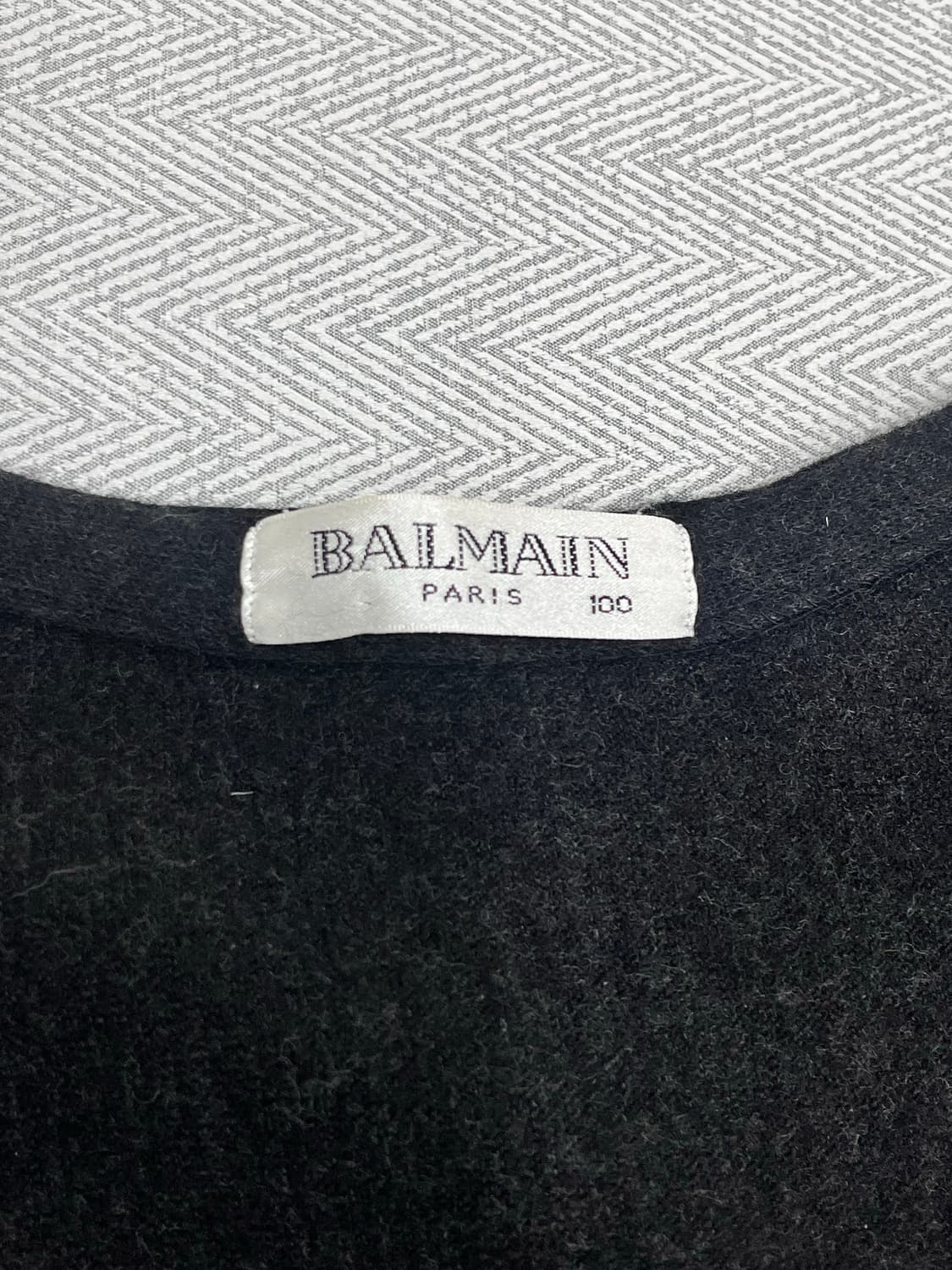 Vintage 발망 울100% 니트 가디건 100 다크그레이 상품이미지5