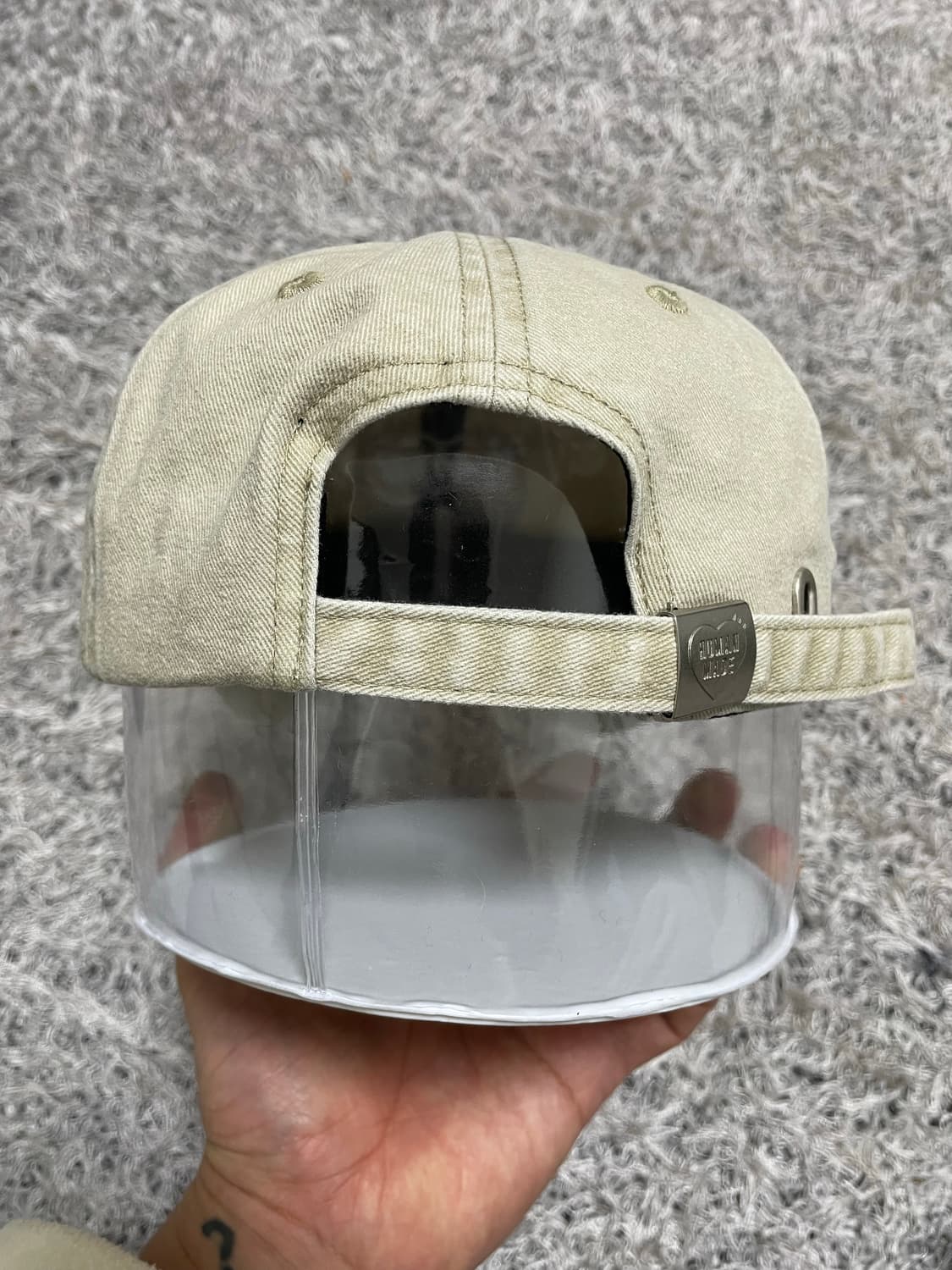 휴먼메이드 로고자수 빈티지워싱 베이지 캡 Free 상품이미지3