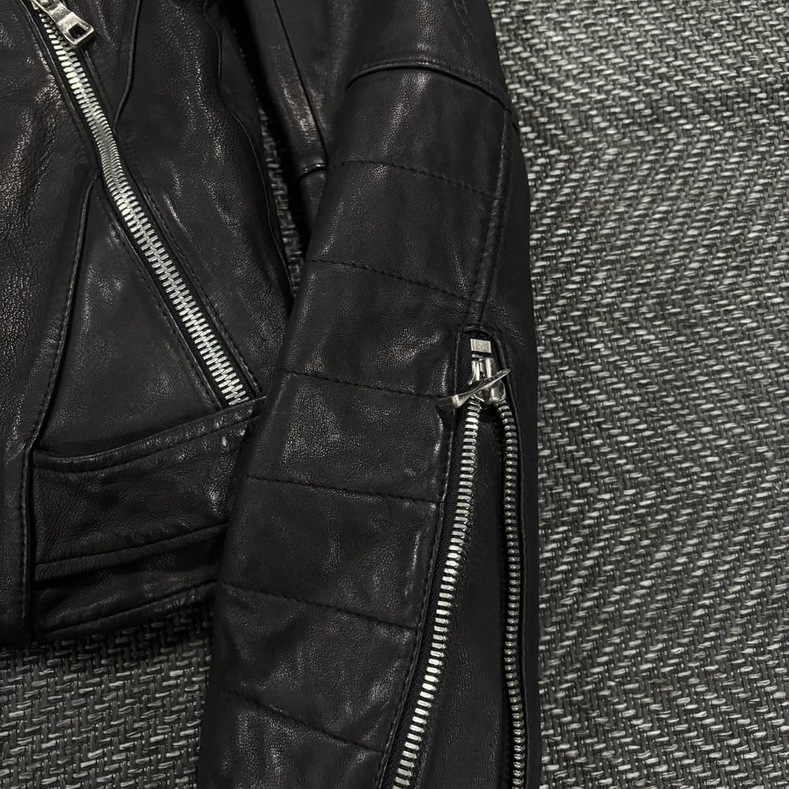 급처 발망 스타일 바이커 램스킨 자켓 상품이미지8