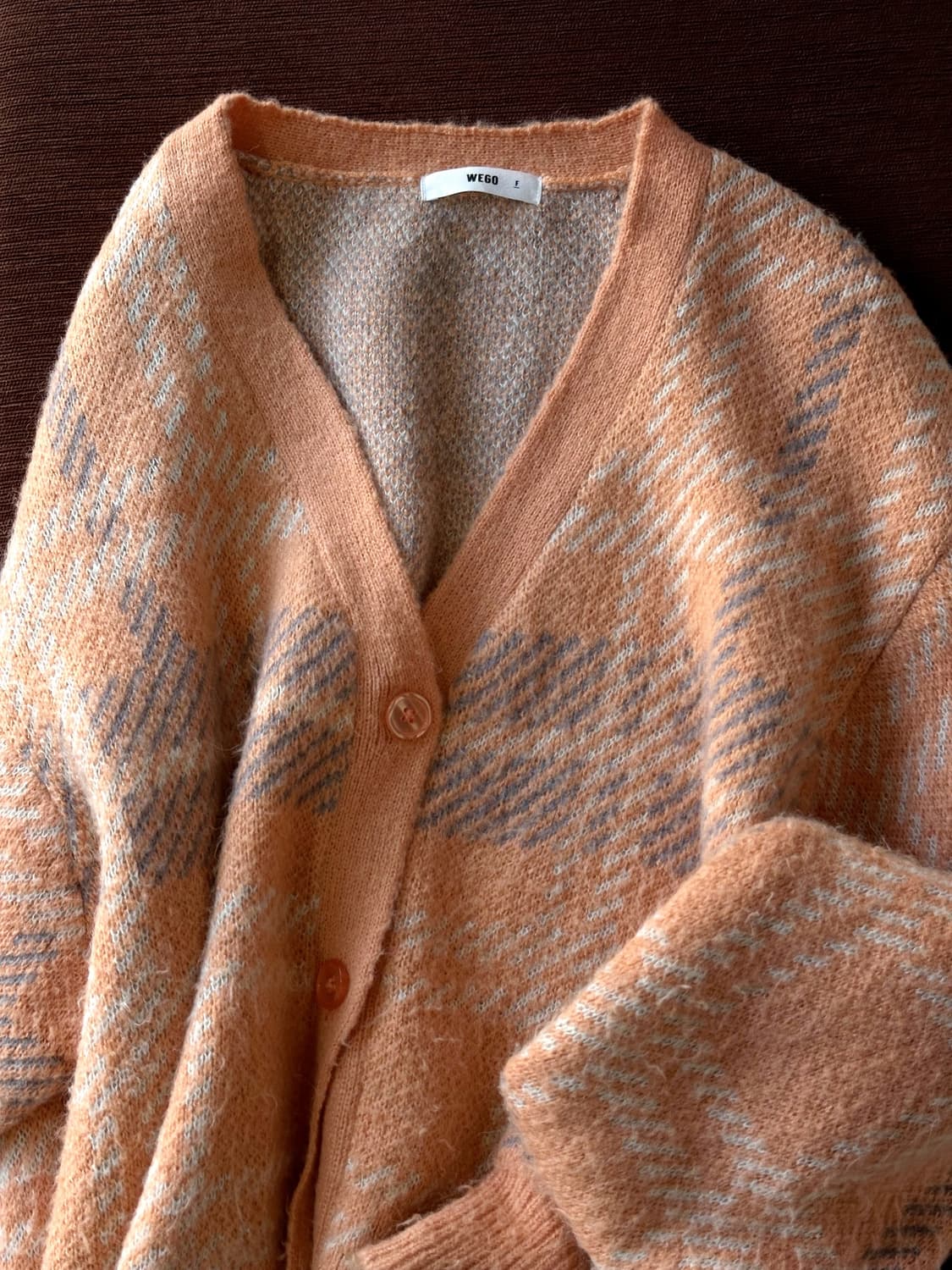 Middle gauge pattern over knit cardigan 상품이미지1