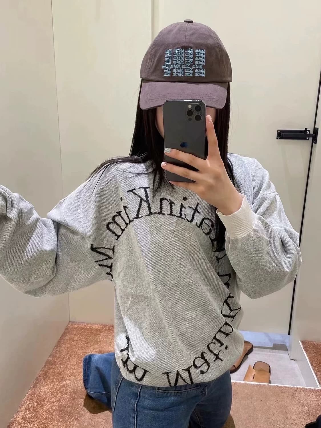 마뗑킴 오버핏 로고 니트 상품이미지3