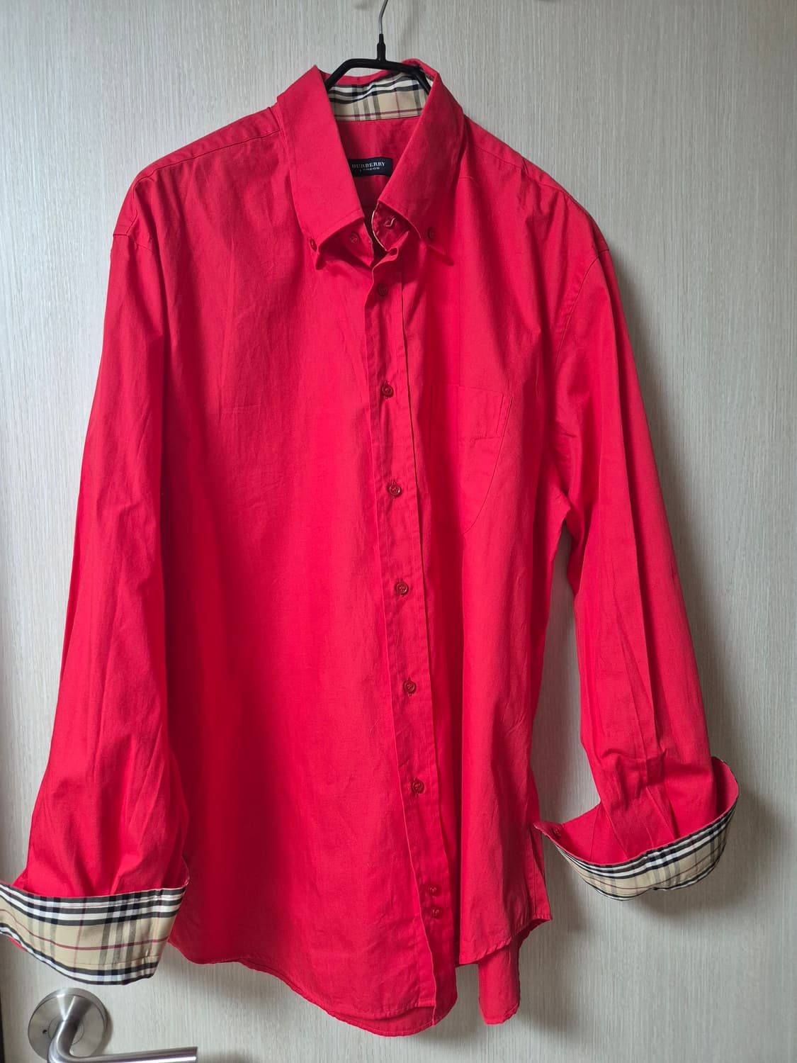 (정품) 버버리 레드 셔츠 체크라인 셔츠 남방 6  상품이미지2