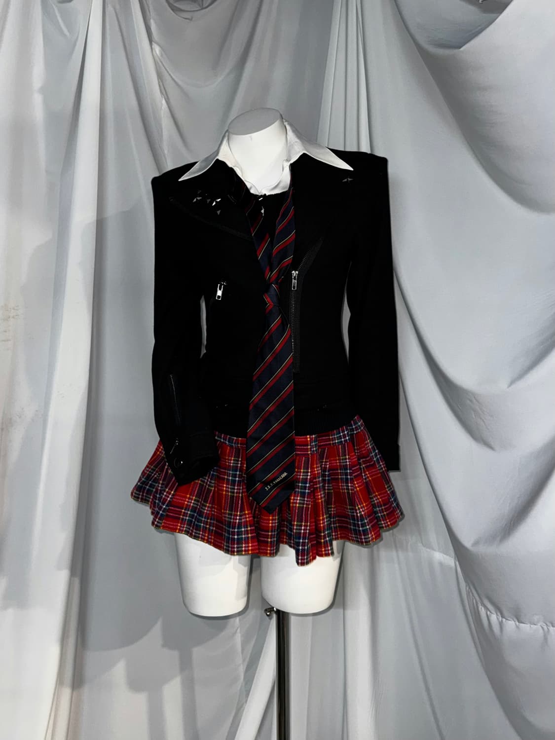 Axes Femme 나나깔 데일리 레드체크 펑크 코디세트  상품이미지5