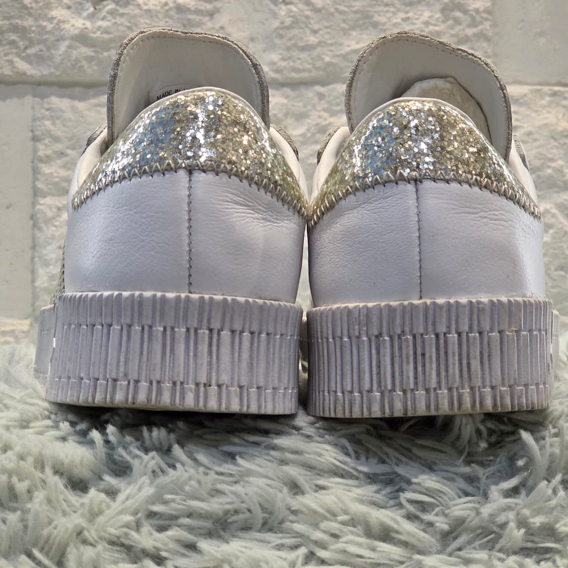 3q-9:아디다스 삼바 로즈 글리터 화이트 실버 (225mm)-ss급 상품이미지3