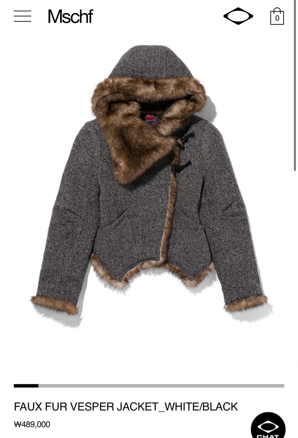 미스치프 FAUX FUR VESPER JACKET_WHITE/BLACK 상품이미지1