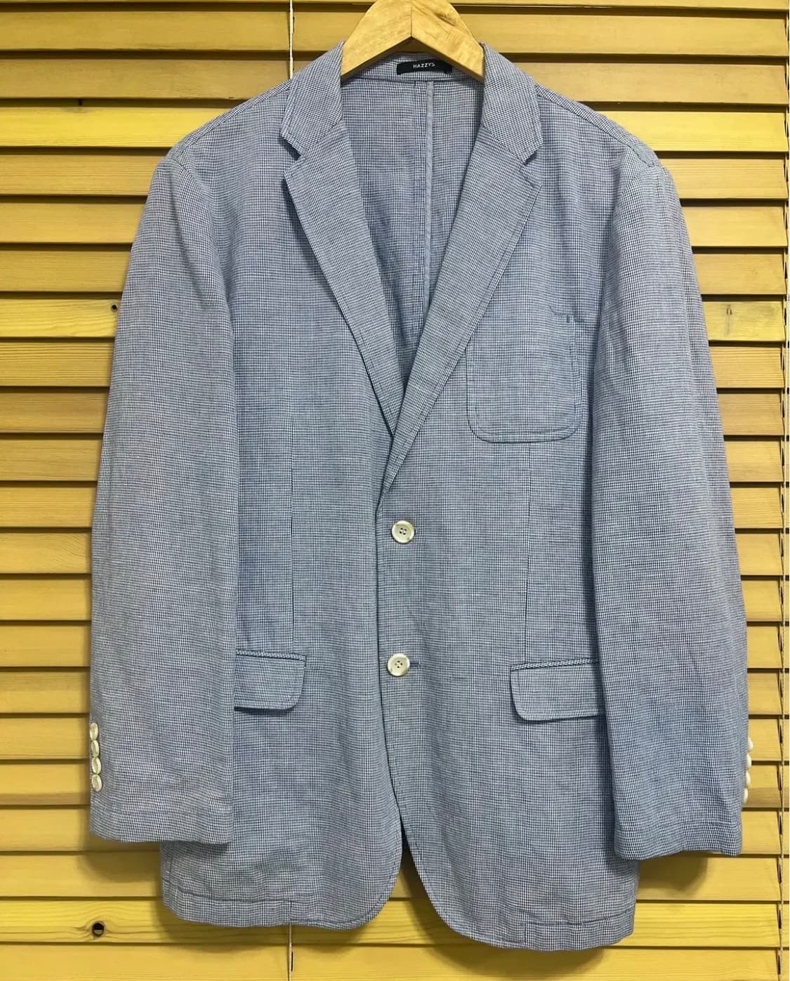 헤지스 남성 잔체크코튼린넨자켓 상품이미지2