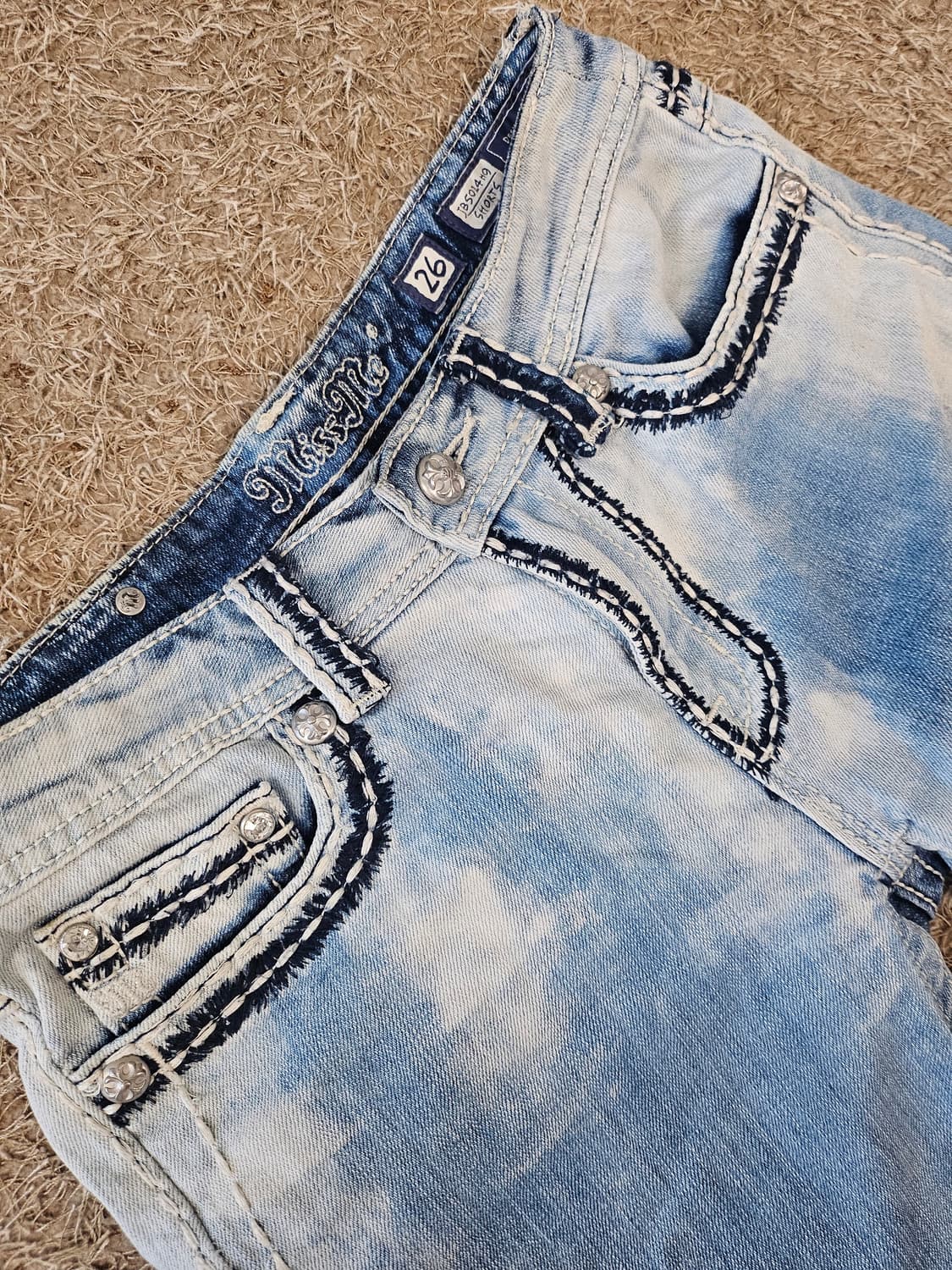 일본(26-27)Miss Me 여성 블리치 애시드 워시 데님 반바지 상품이미지4