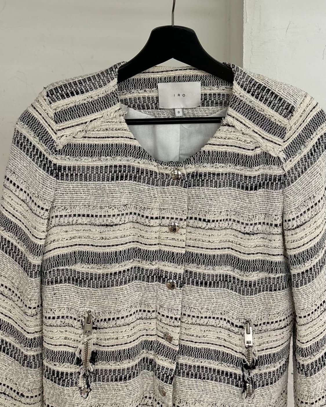 이로 블랙 앤 화이트 리지 트위드 자켓 상품이미지2