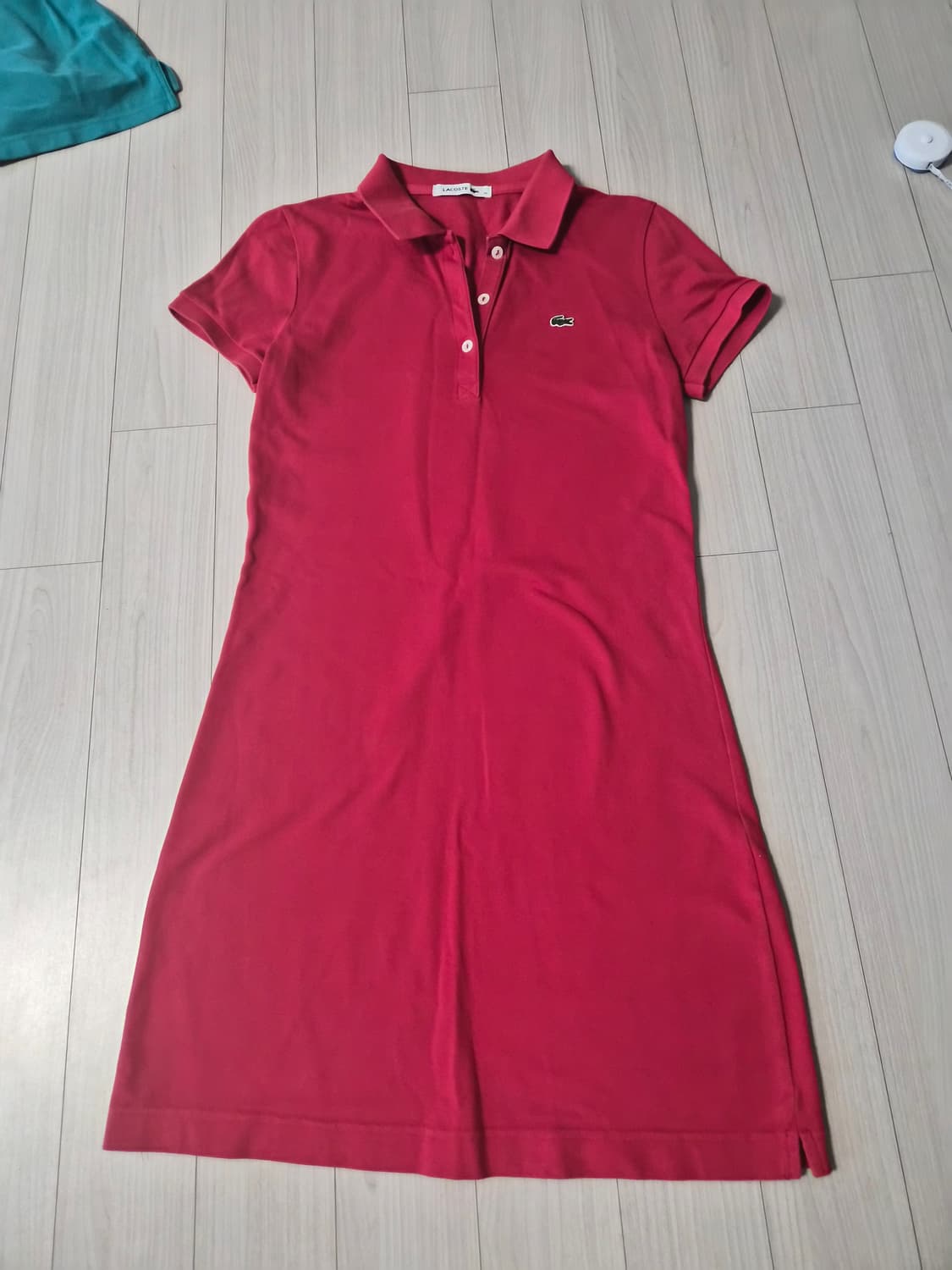 [라코스테] 여성 슬림핏 반팔 피케 원피스 (레드) 상품이미지3