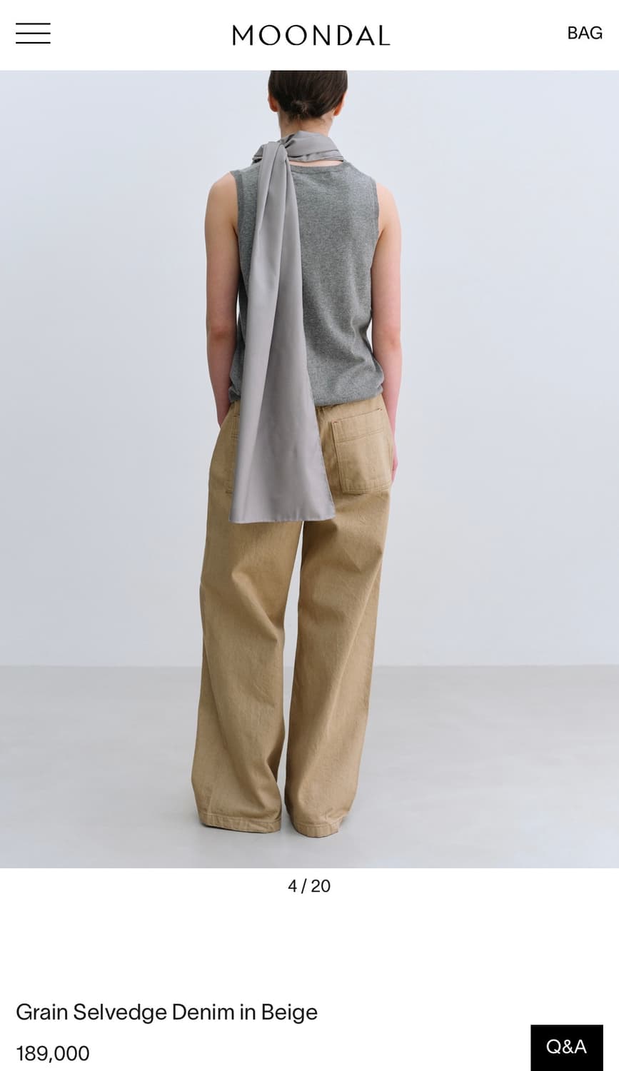 Grain Selvedge Denim in Beige 상품이미지2