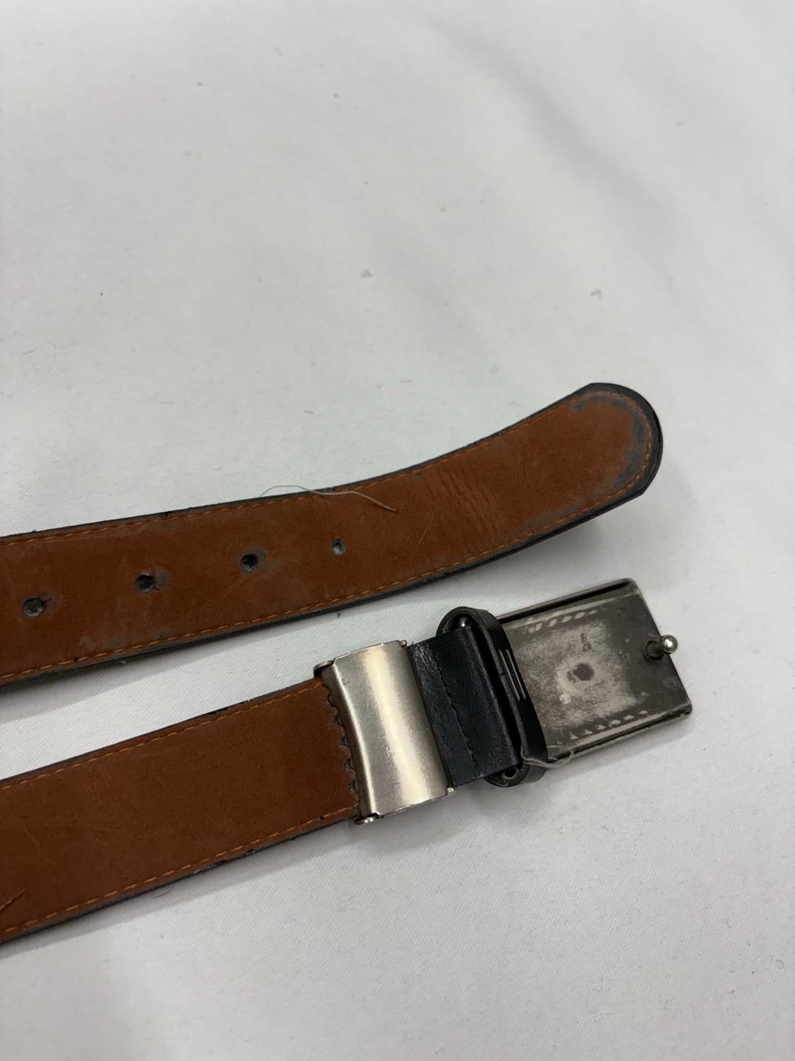 What‘s Gas street 빈티지 레더 메탈 버클 벨트 상품이미지4