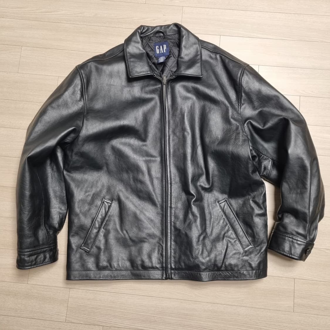 올드갭 싱글 라이더 레더 자켓 블랙(XL) 상품이미지1