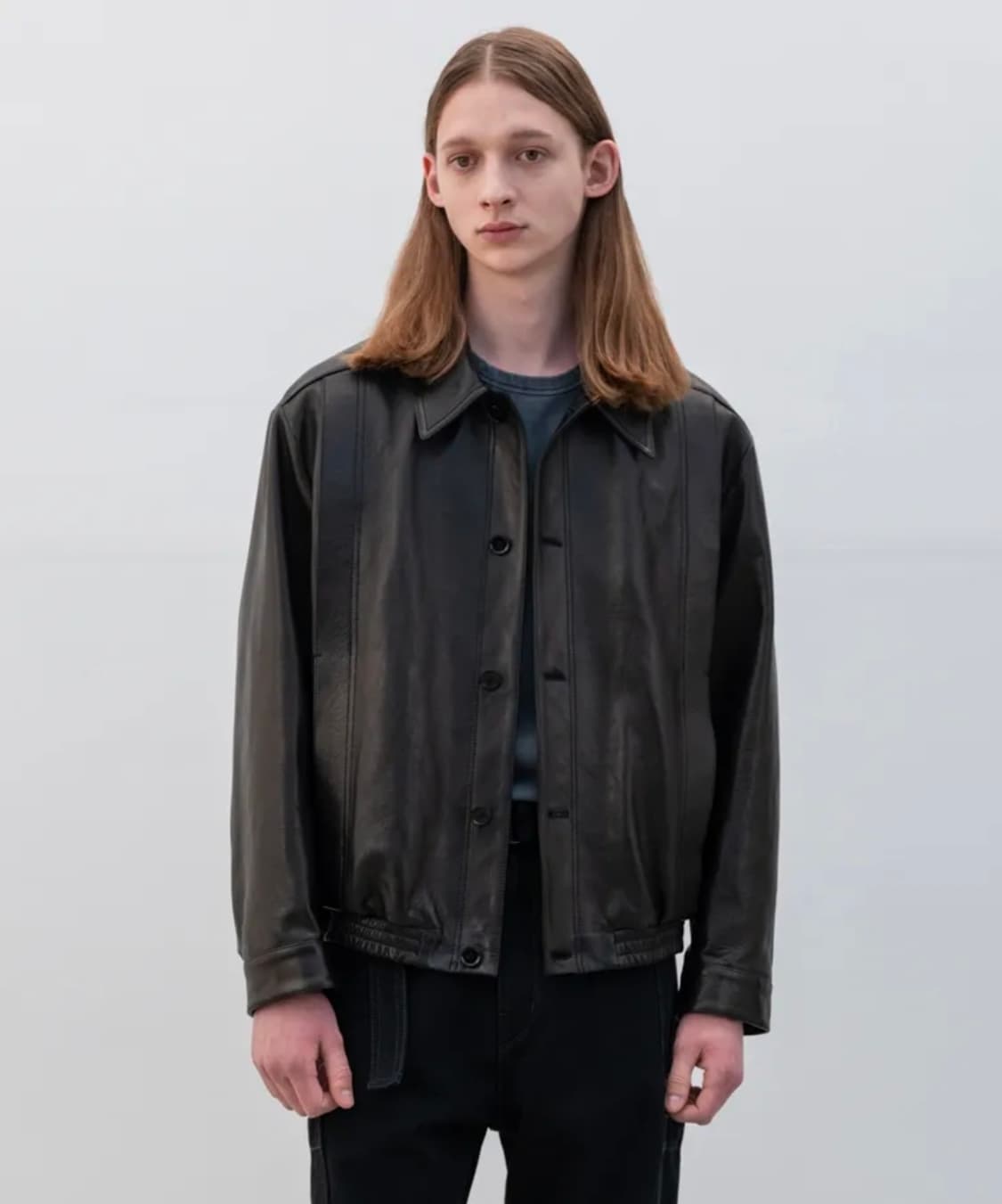 인사일런스 램스킨 레더 자켓 블랙 상품이미지1